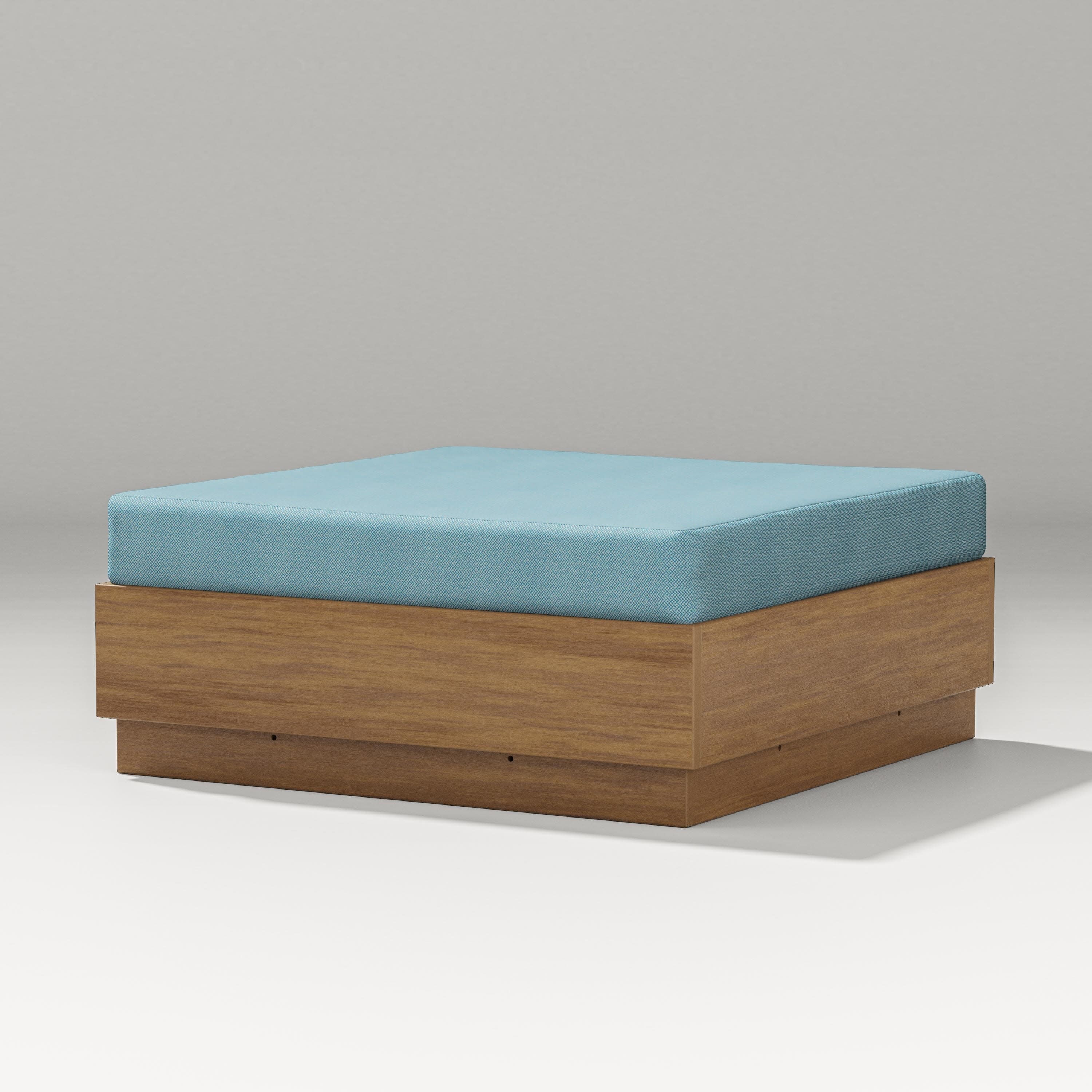 Elevate Lounge Ottoman in Natural / Lattice Sky Blue