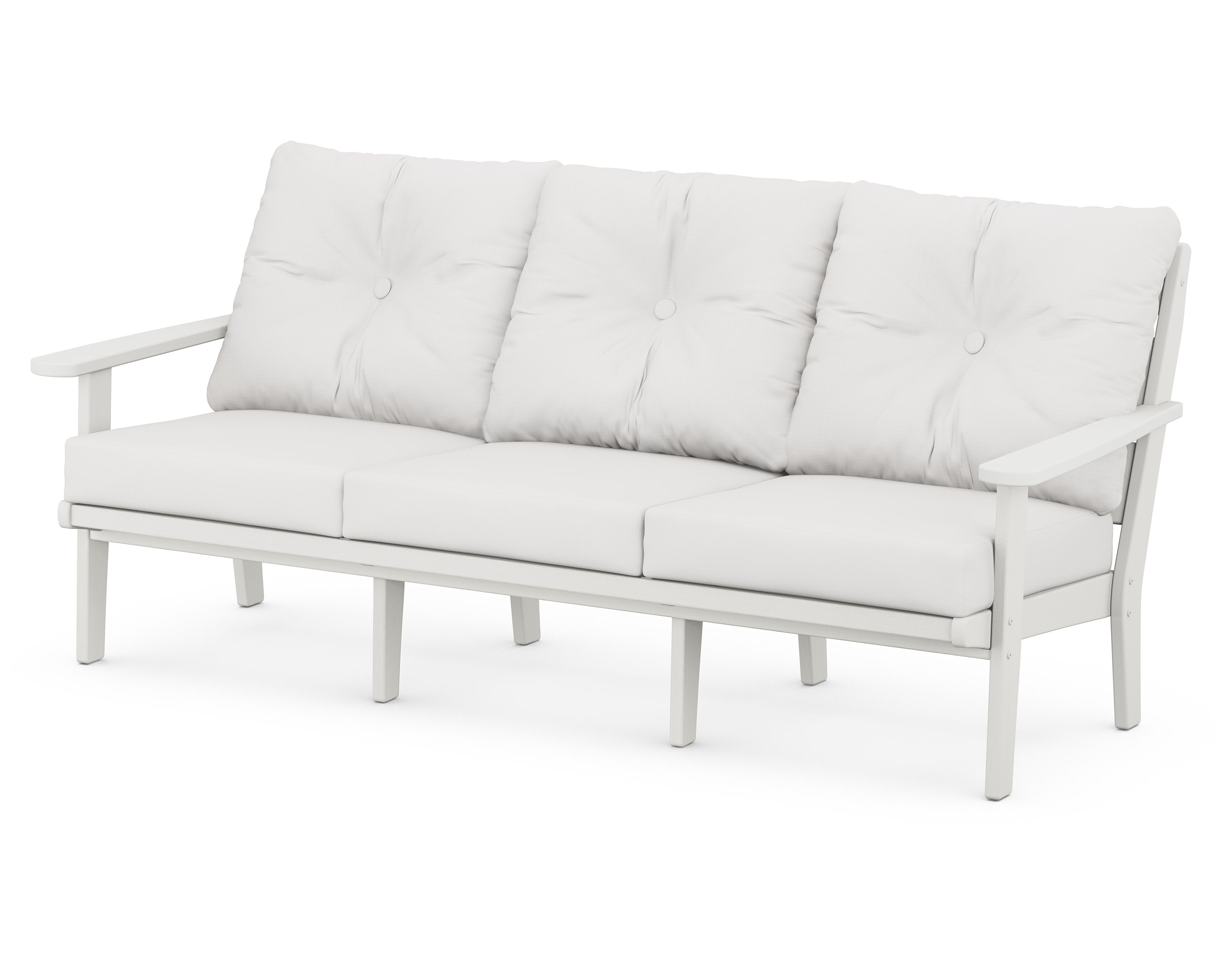 Lakeside Deep Seating Sofa in Vintage White / Natural Linen