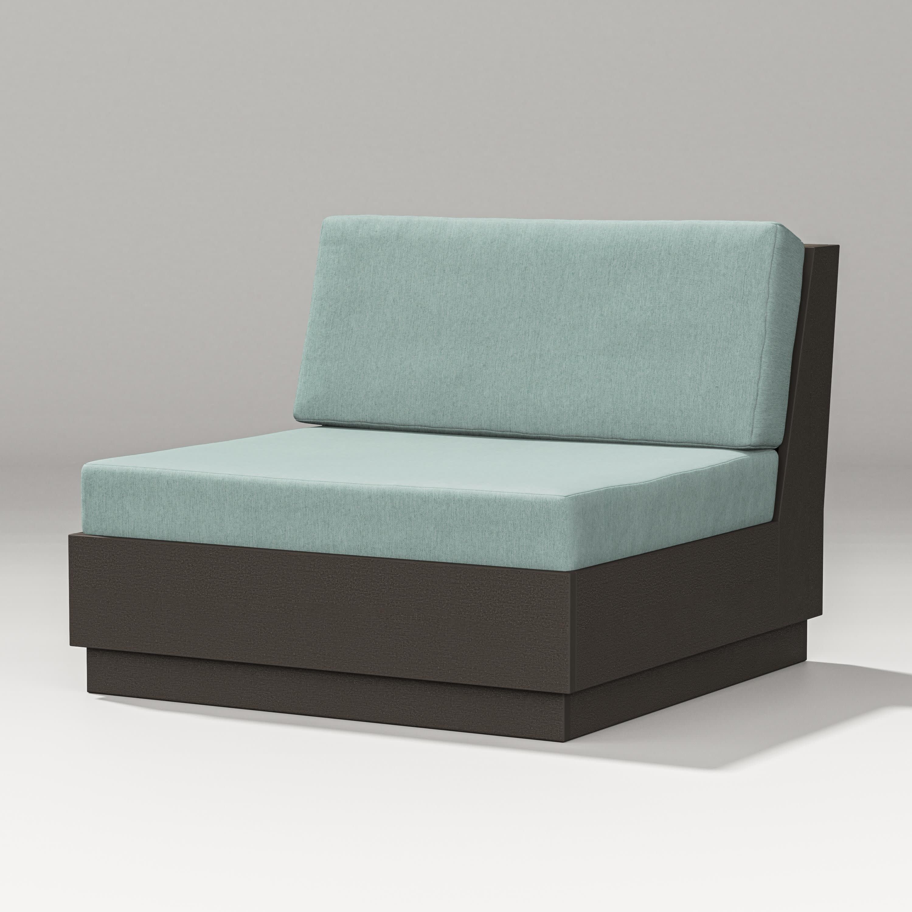 Elevate Modular Armless Chair in Vintage Coffee / Glacier Spa