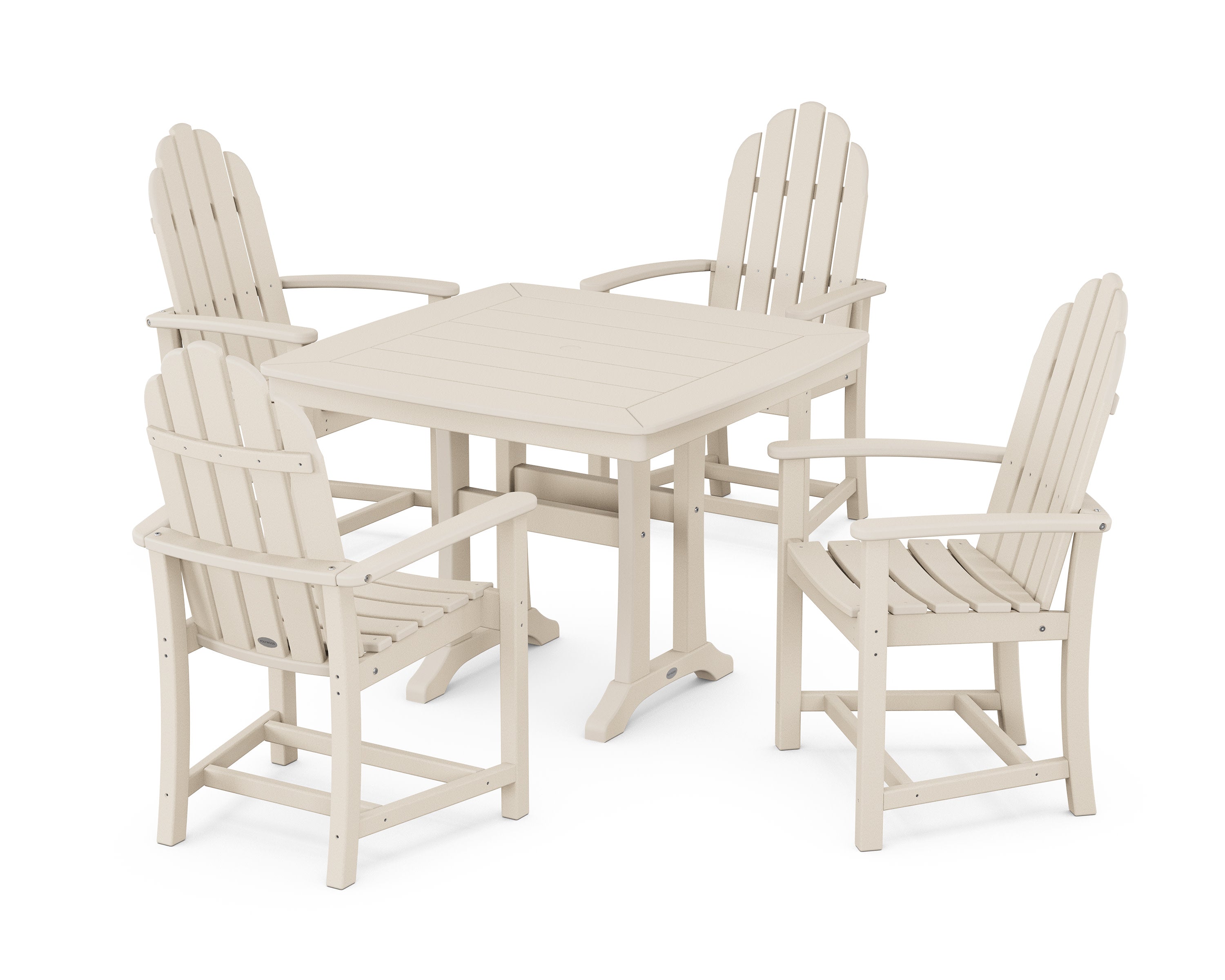 Classic Adirondack 5-Piece Dining Set with Trestle Legs in Sand