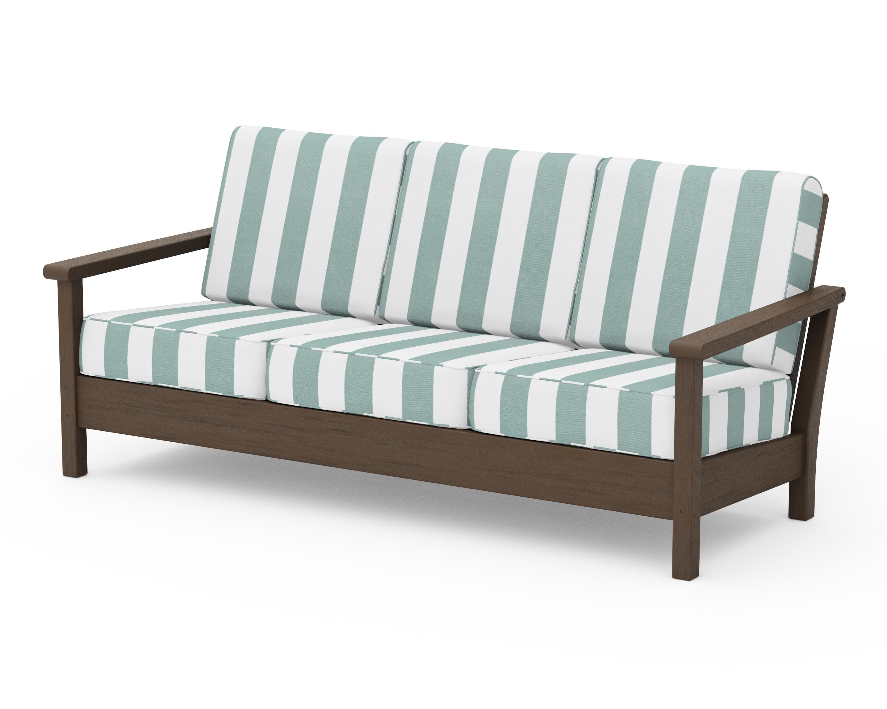 Harbour Deep Seating Sofa in Kona / Cabana Stripe Glacier Spa