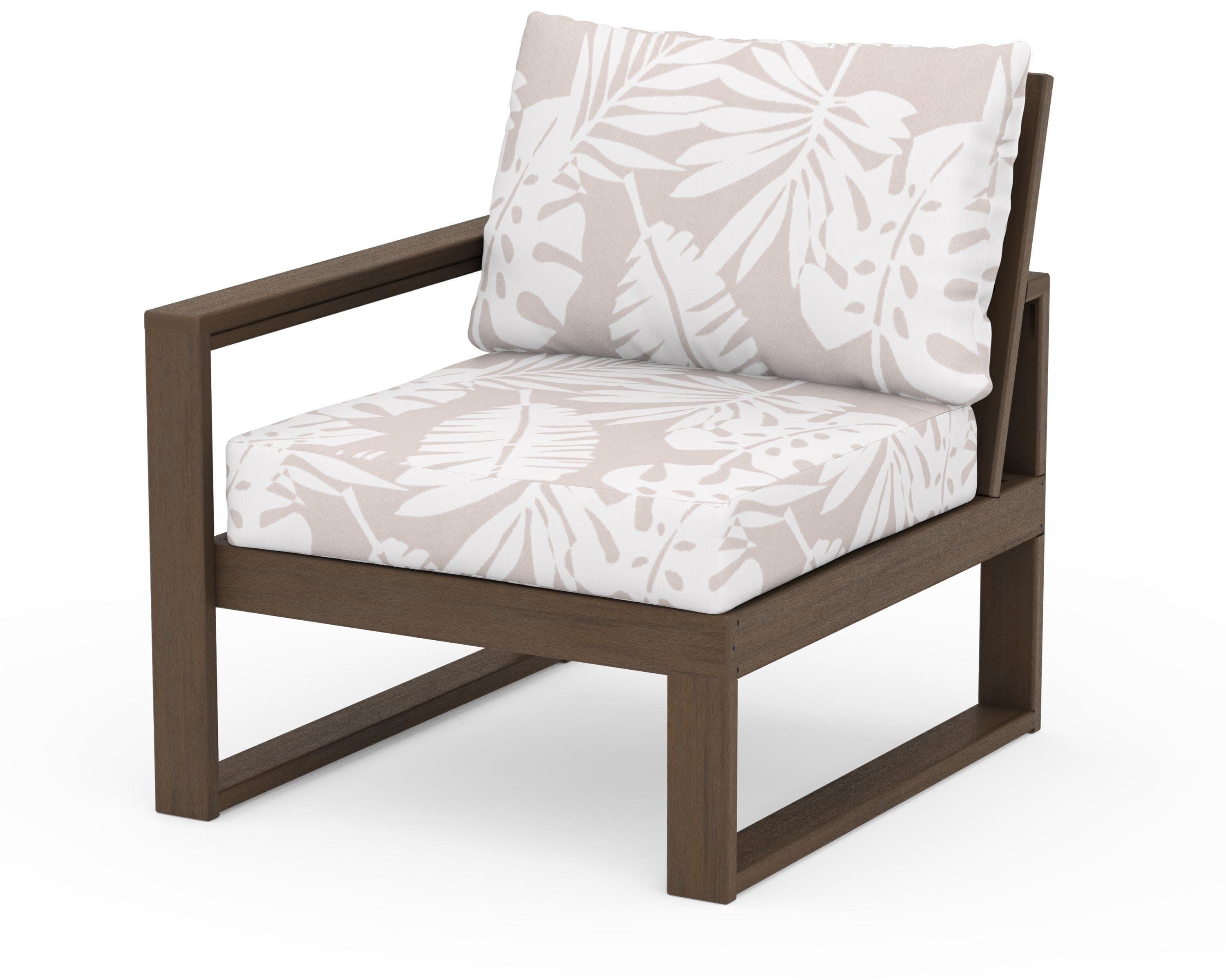 EDGE Modular Left Arm Chair in Kona / Leaf Dune Burlap