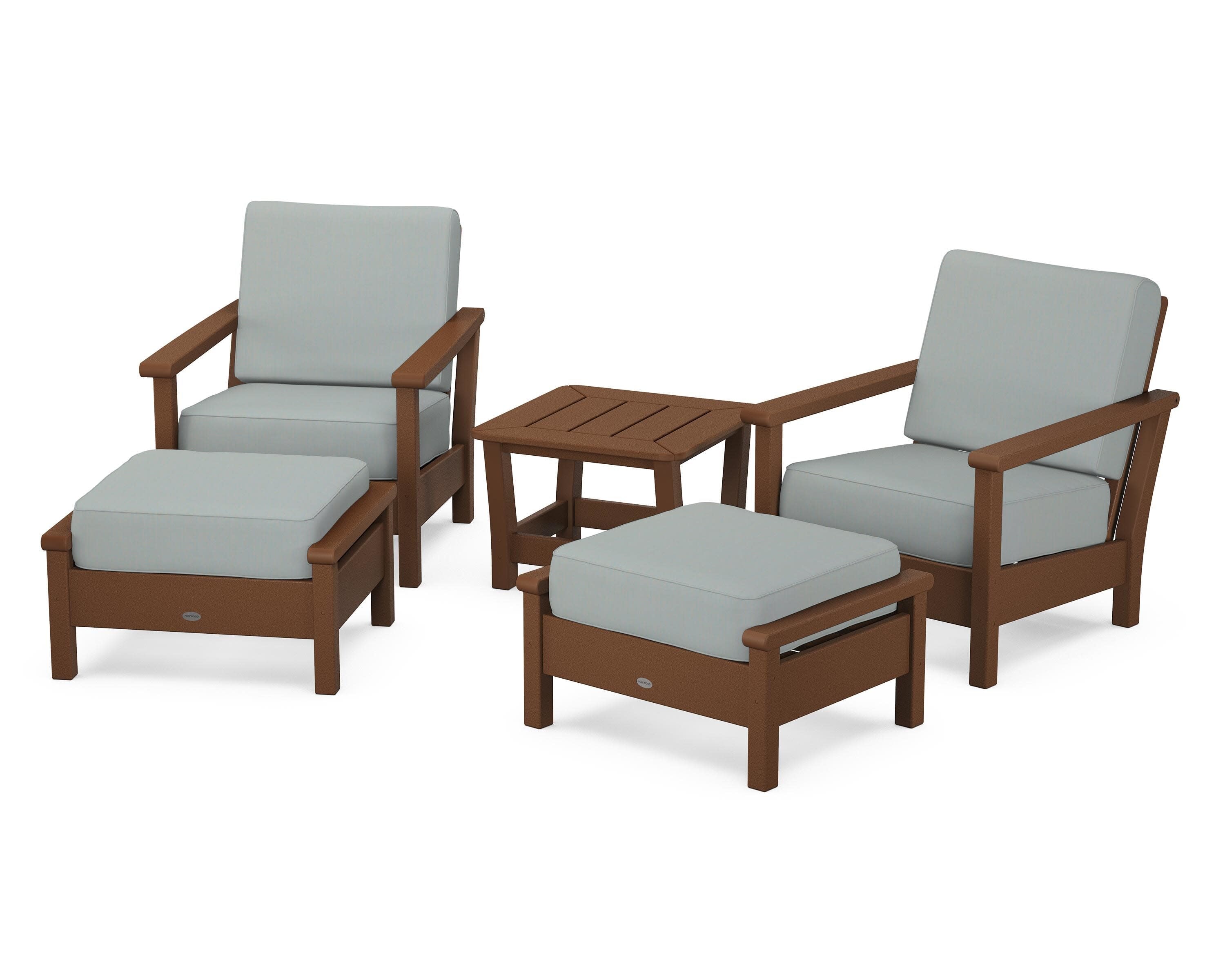 Harbour 5-Piece Deep Seating Chair Set in Teak / Spa