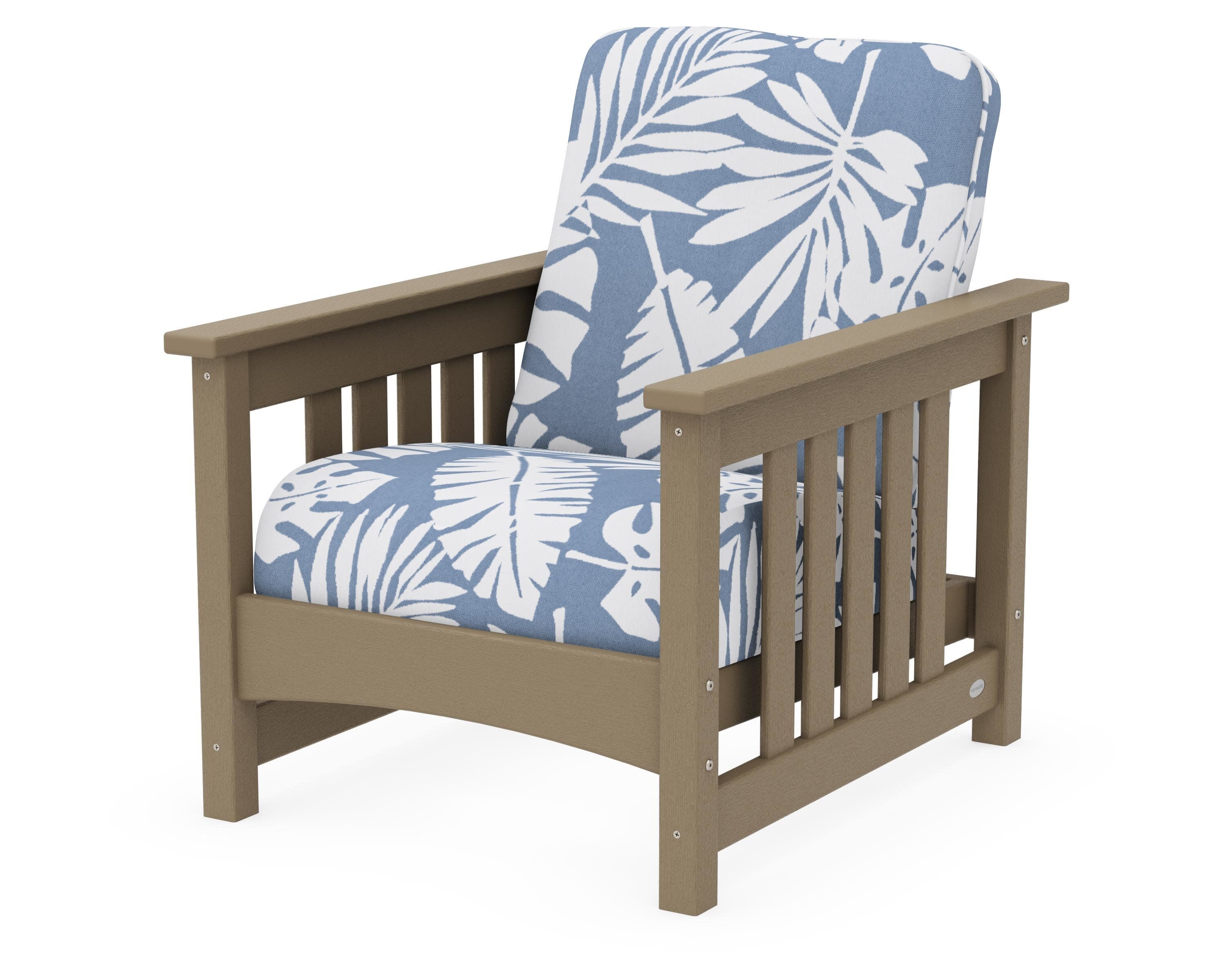 Club Mission Chair in Vintage Sahara / Leaf Sky Blue