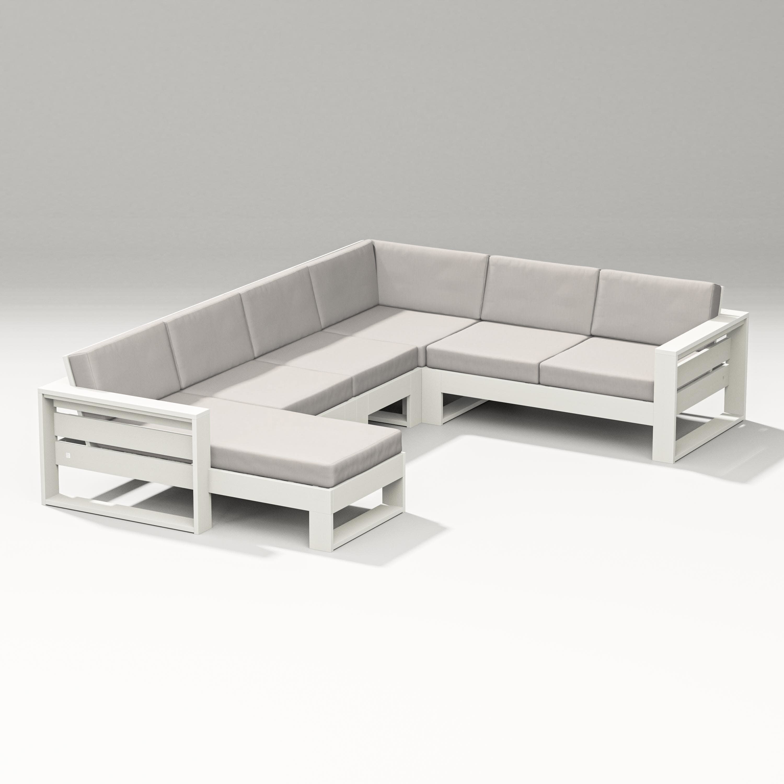 Latitude Corner Sectional with Left Chaise in Vintage White / Cast Ash