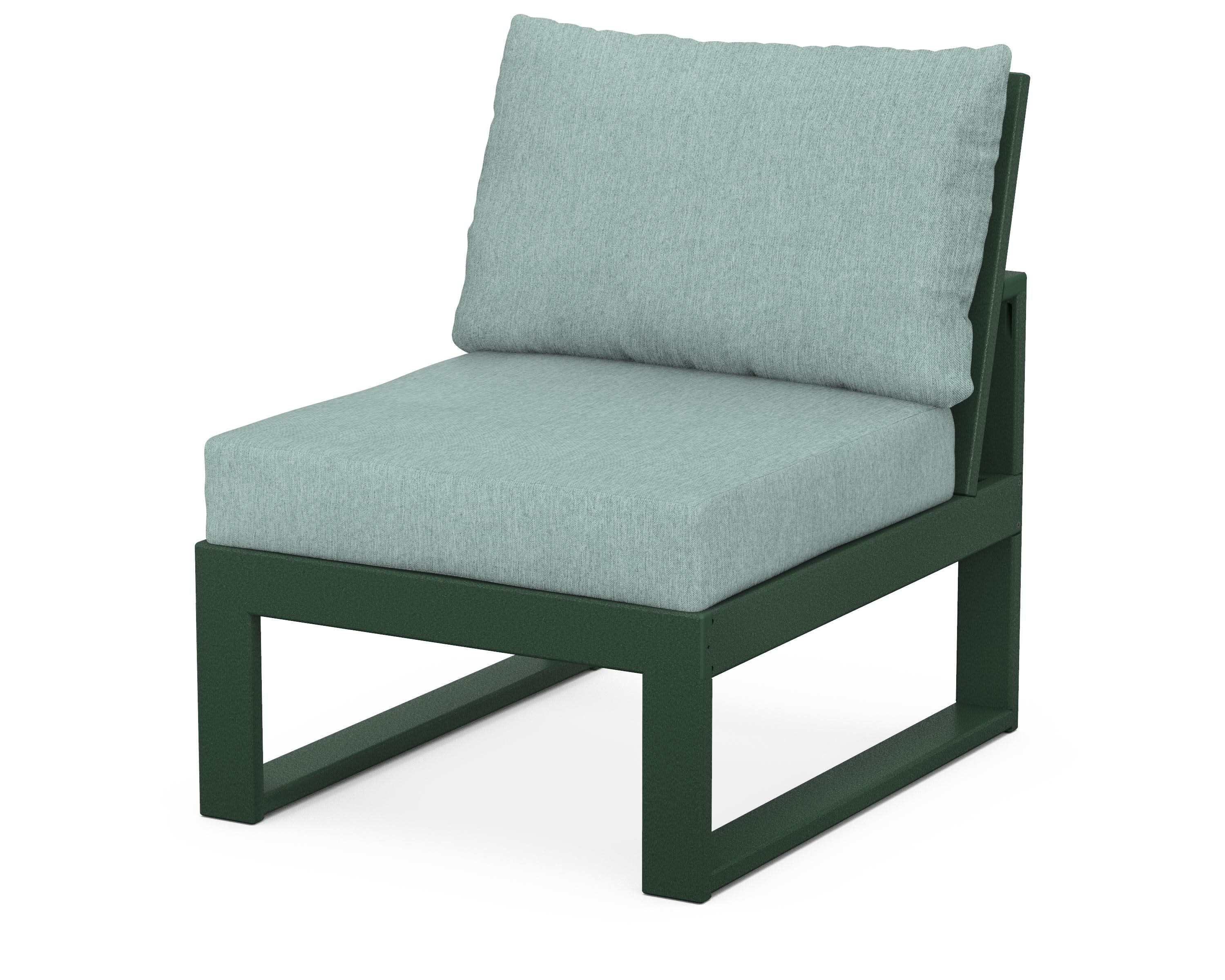 Modular Armless Chair in Green / Glacier Spa