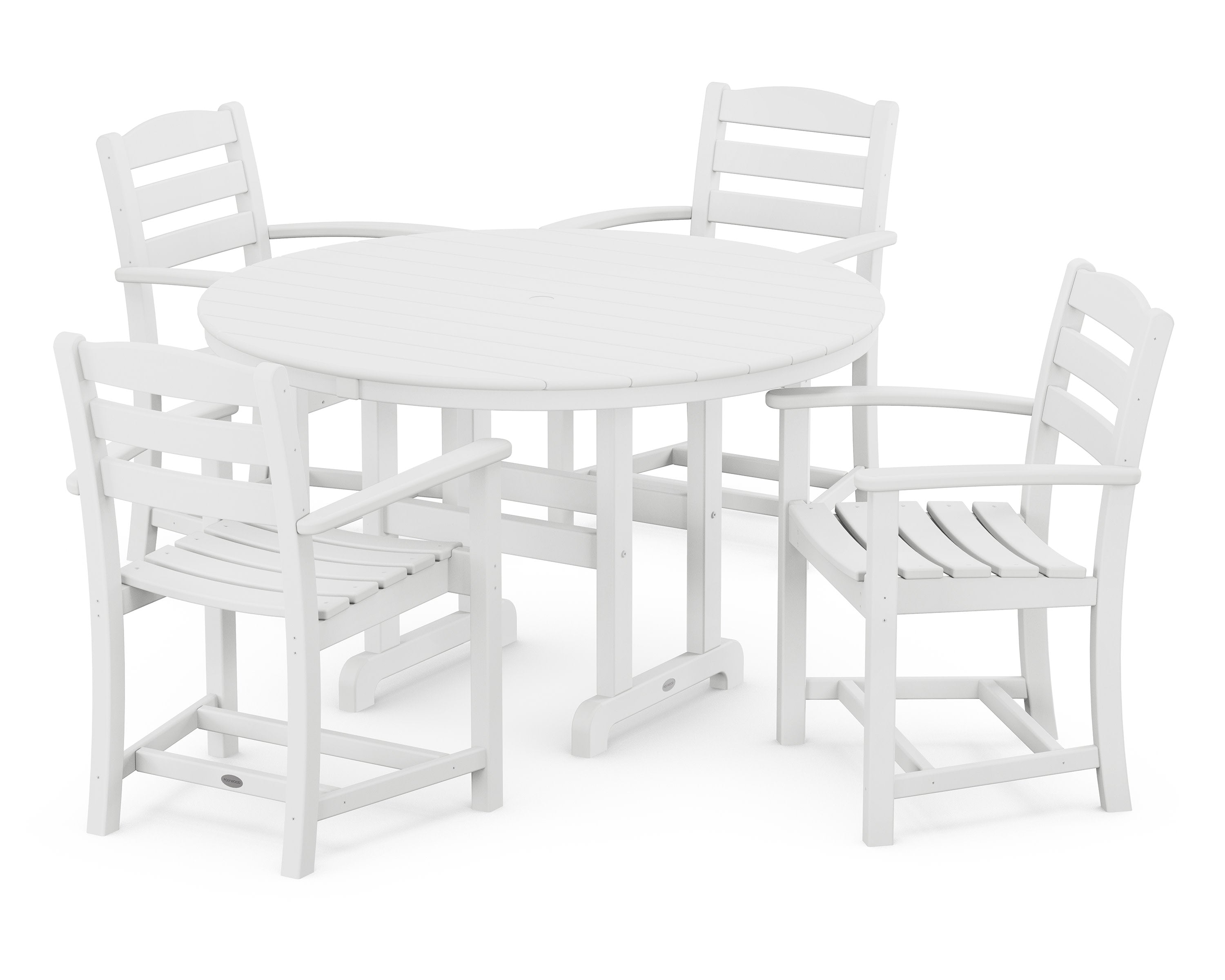 La Casa Caf 5-Piece Round Farmhouse Dining Set in White