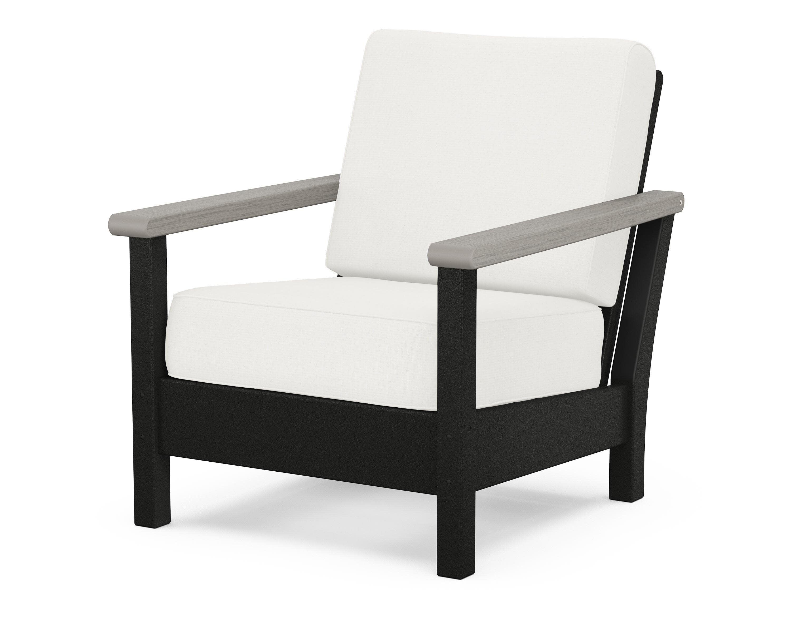 Harbour Deep Seating Chair in Black / Driftwood / Natural Linen