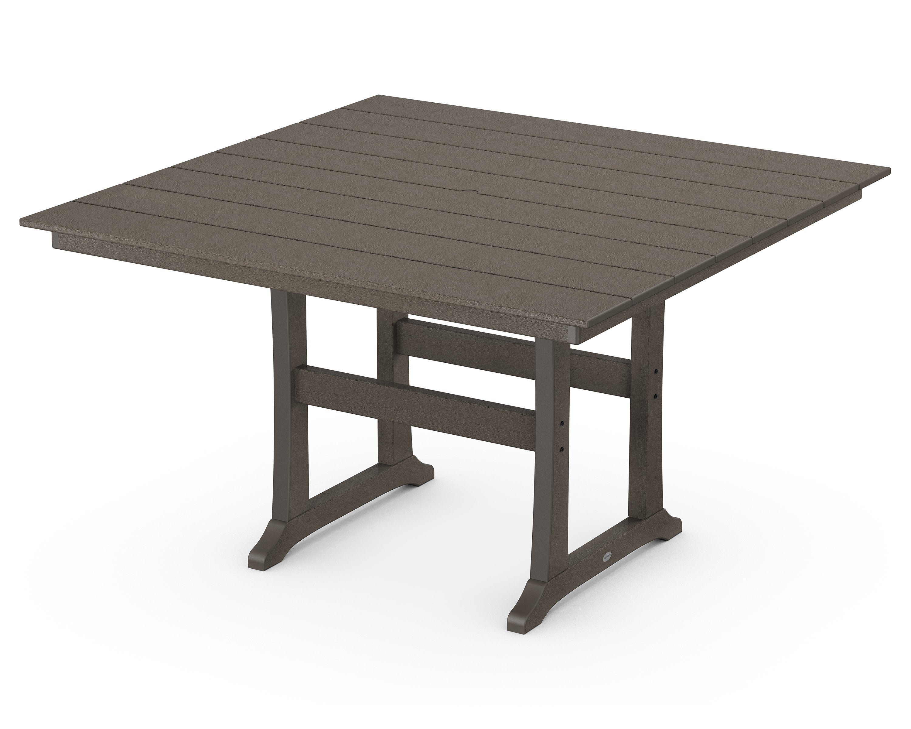 Farmhouse Trestle 59" Counter Table in Vintage Coffee