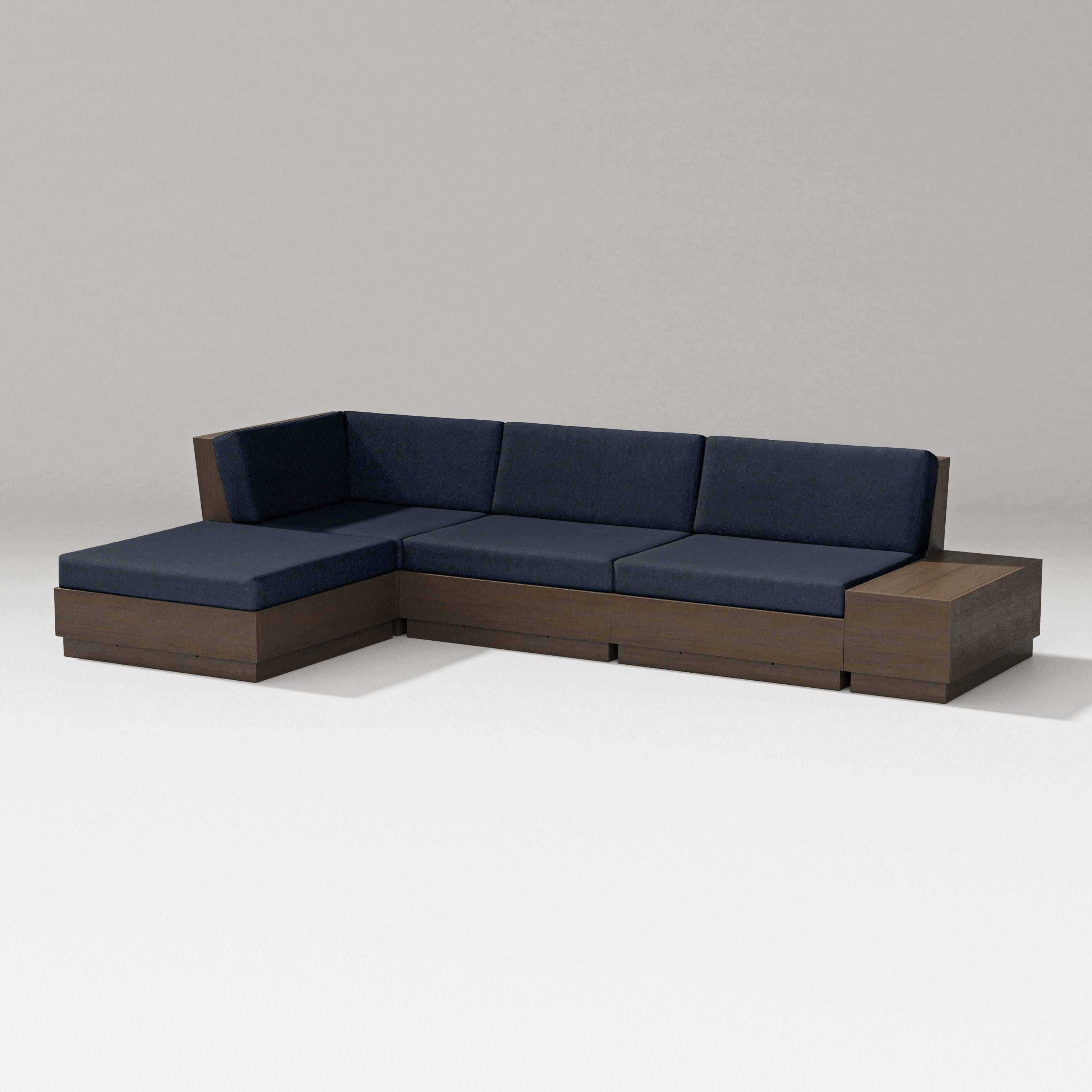Elevate Chaise Sectional in Kona / Marine Indigo