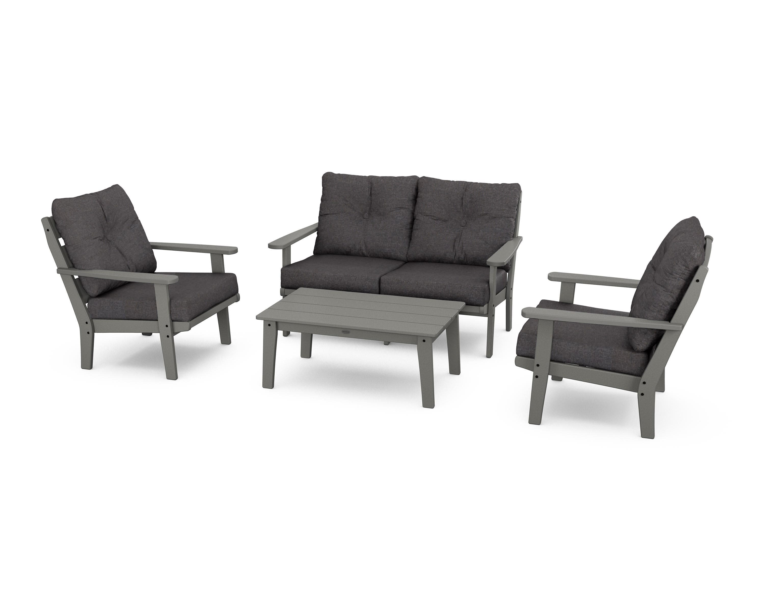Lakeside 4-Piece Deep Seating Set in Slate Grey / Ash Charcoal