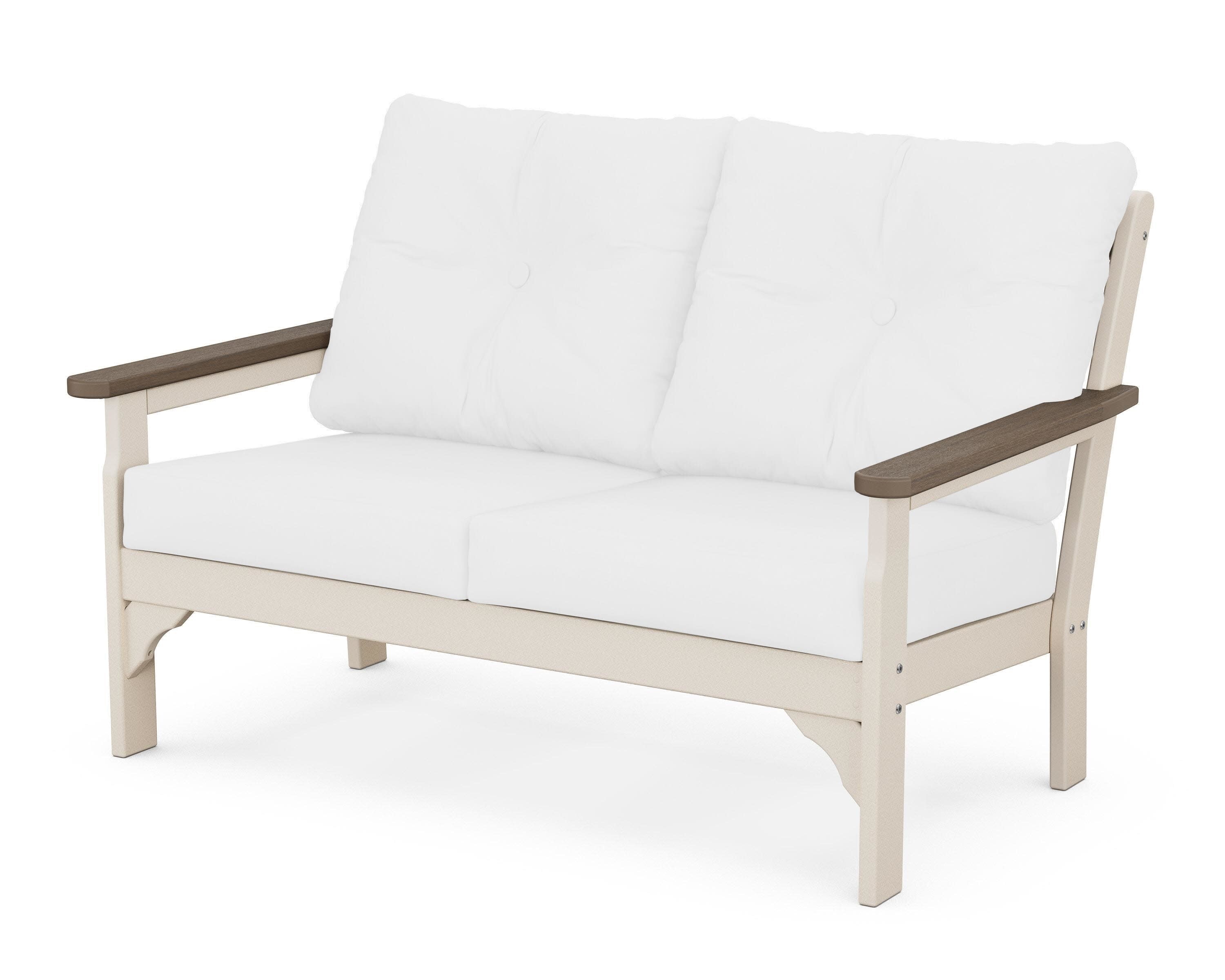 Vineyard Deep Seating Loveseat in Sand / Kona / Natural