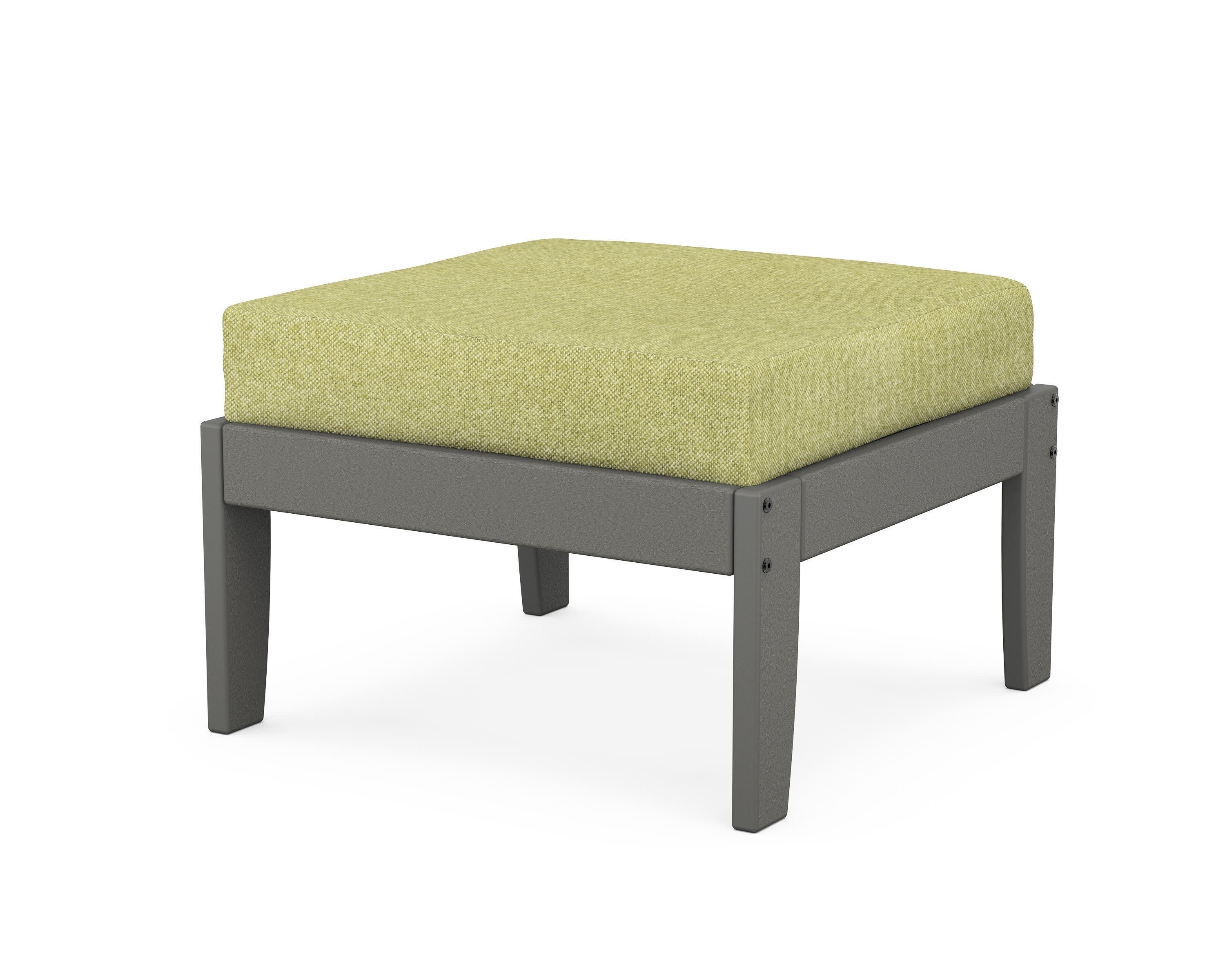 Modular Ottoman - Classic in Slate Grey / Chartreuse Boucle