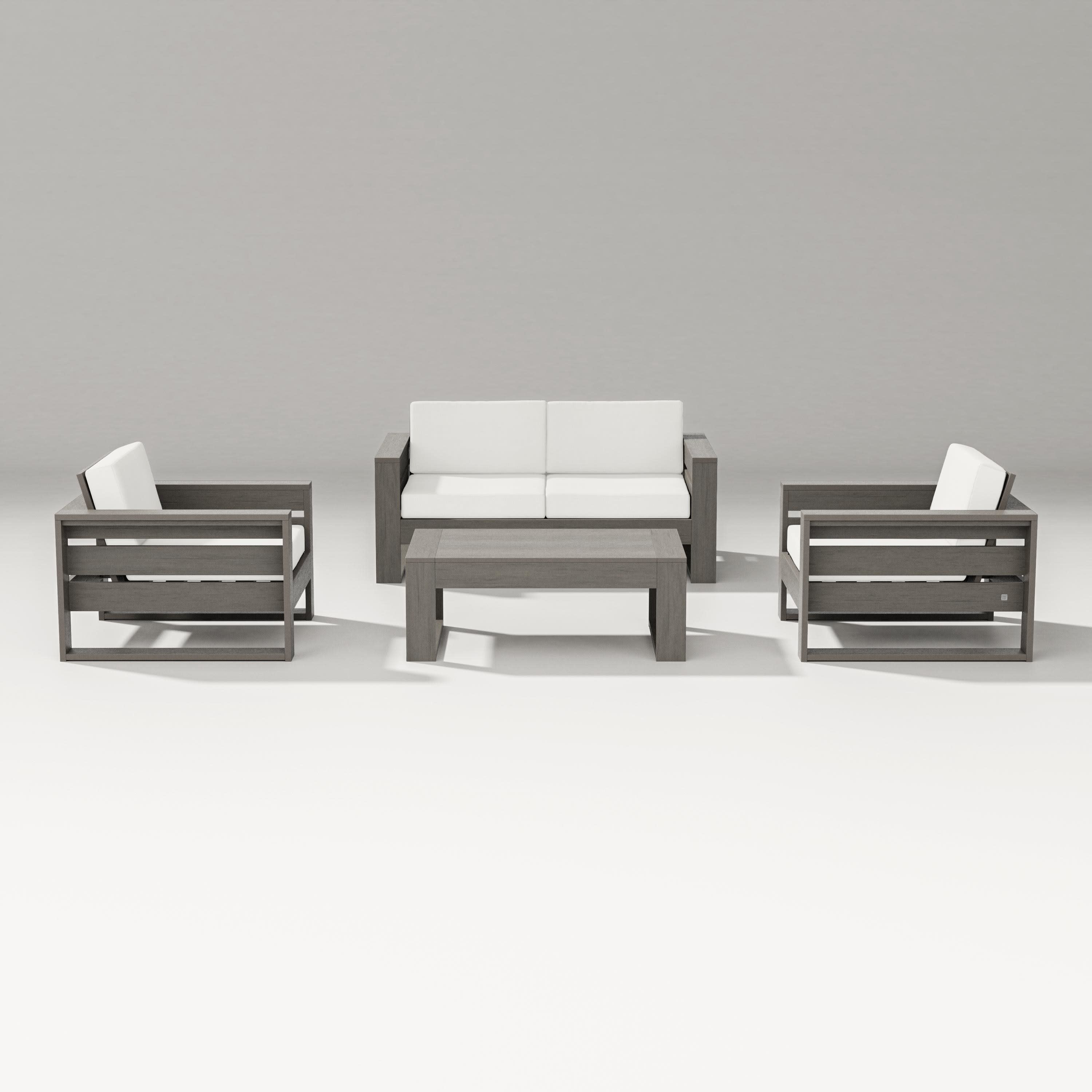Latitude 4-Piece Lounge Loveseat Set in Driftwood / Natural Linen