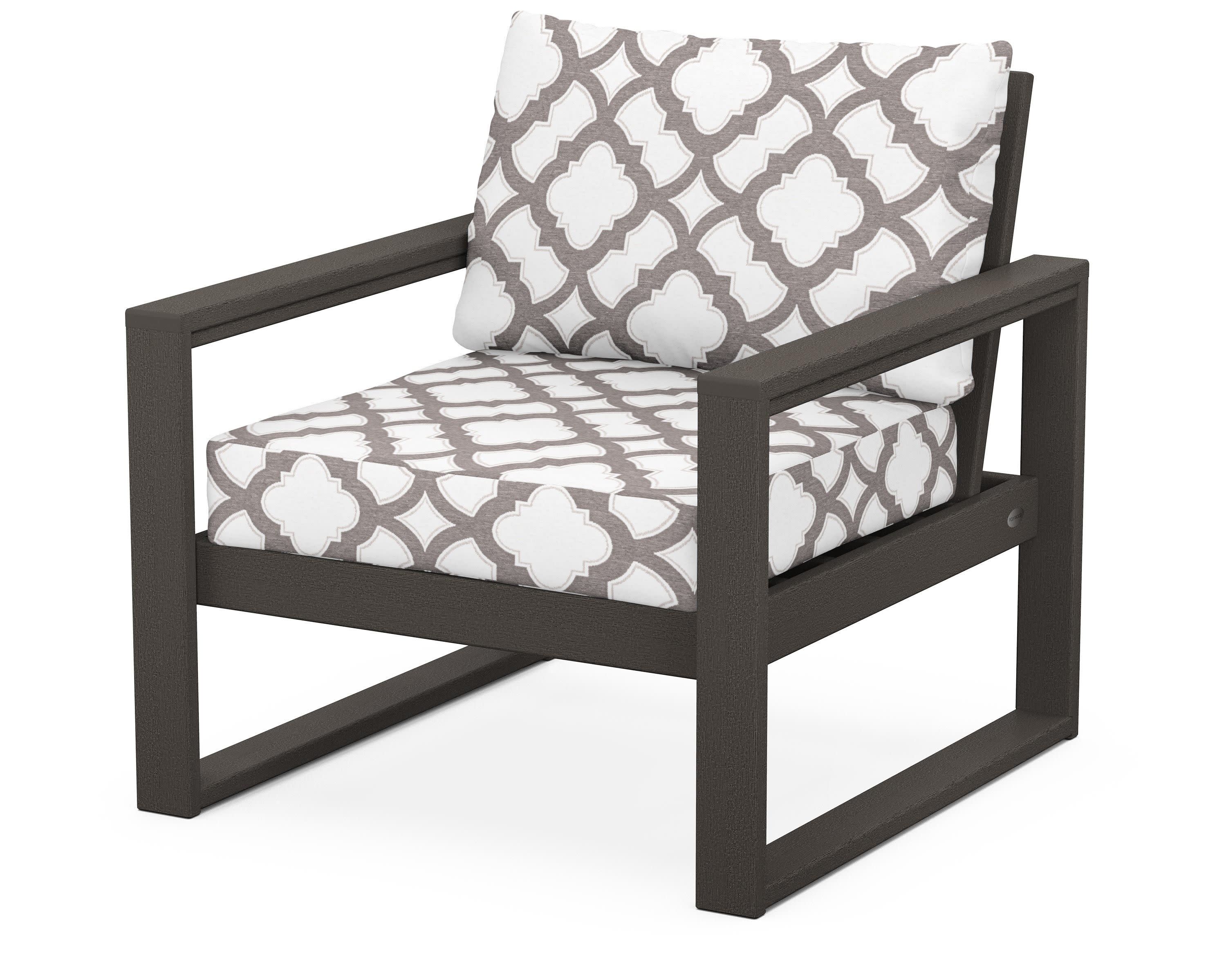 EDGE Club Chair in Vintage Coffee / Trellis Grey Mist