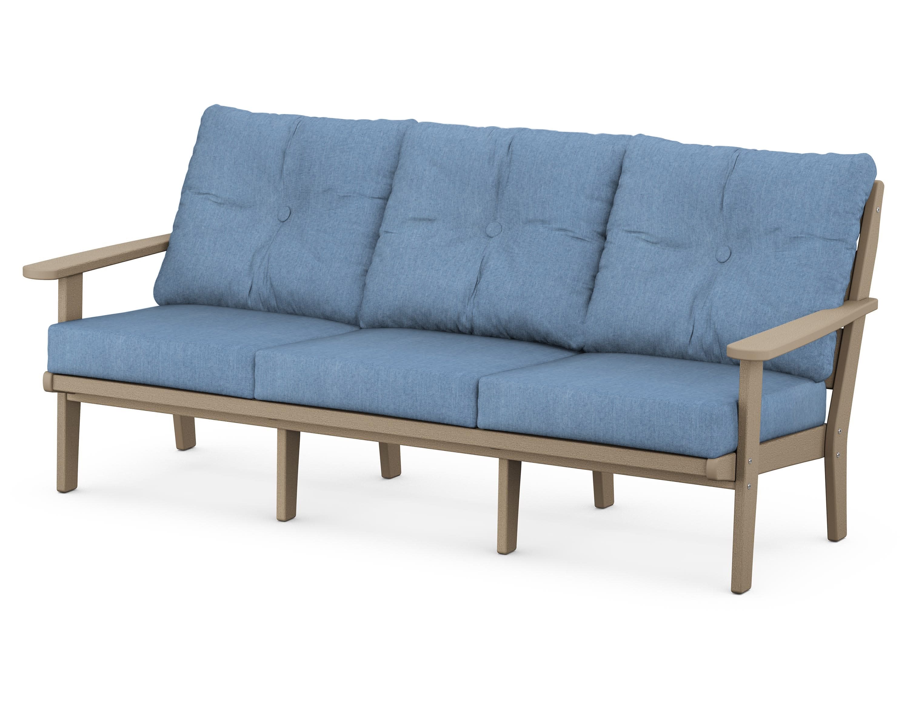 Lakeside Deep Seating Sofa in Vintage Sahara / Sky Blue