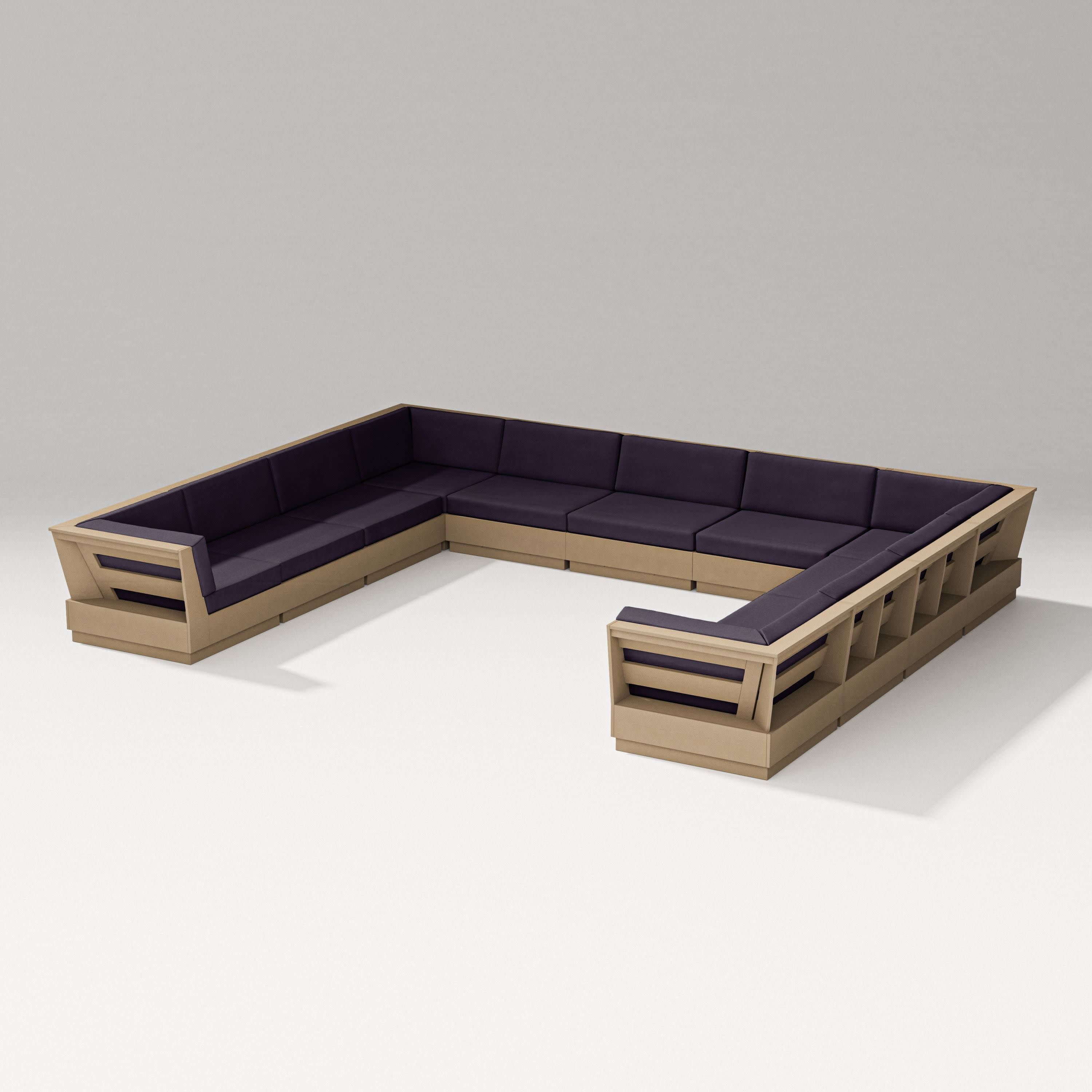 Elevate Large U-Shaped Sectional in Vintage Sahara / Navy Linen