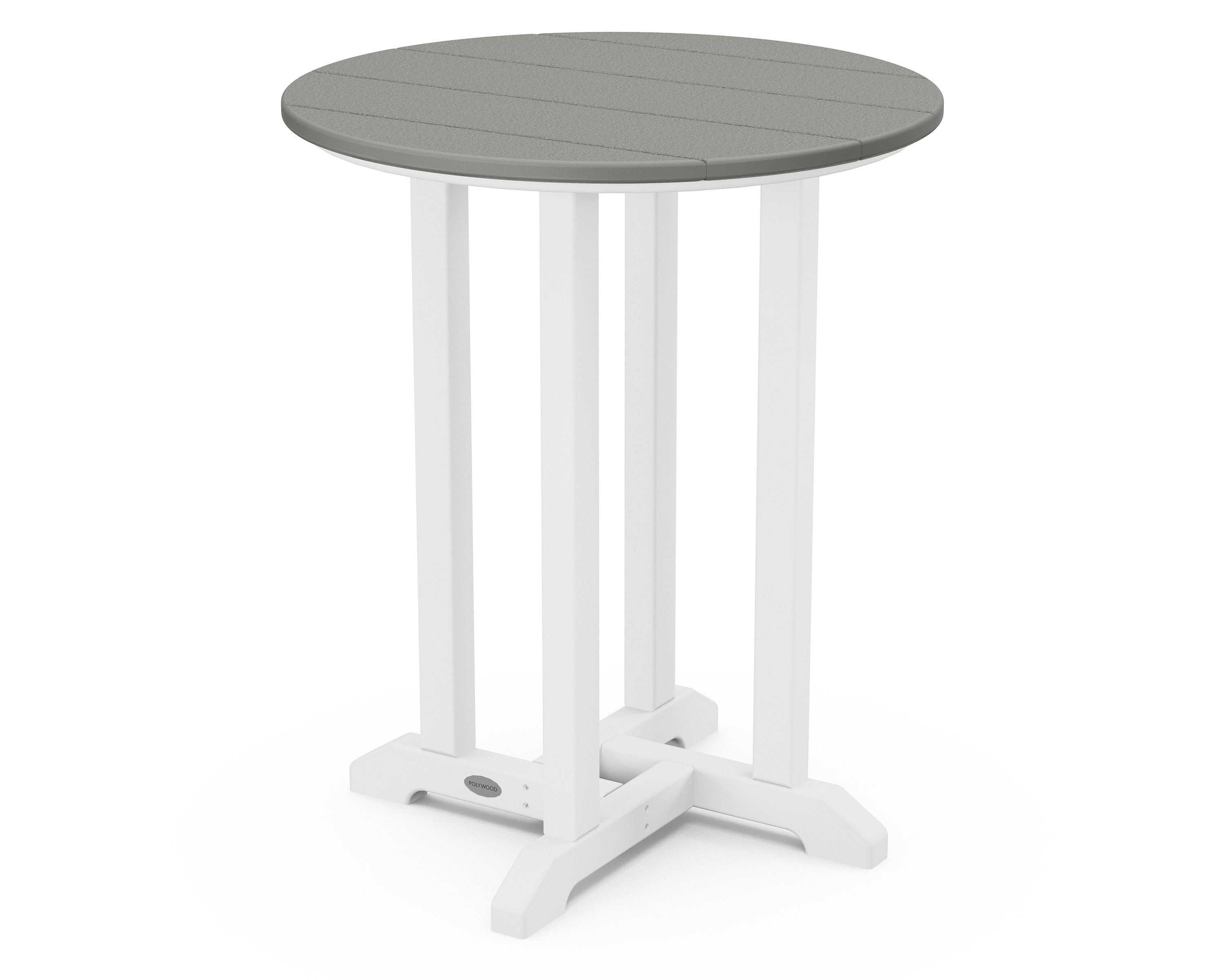 Contempo 24" Round Dining Table in White / Slate Grey