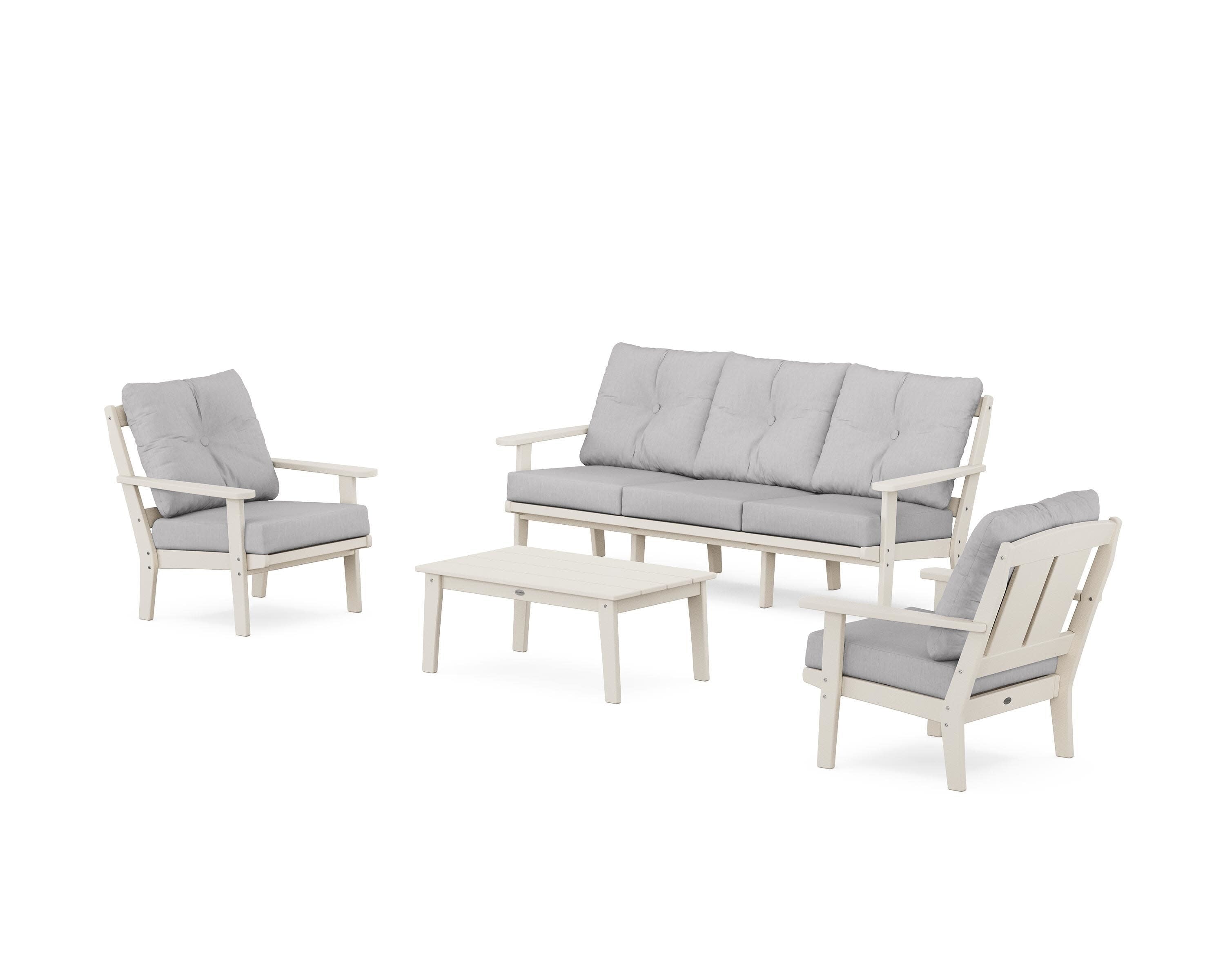 Mission 4-Piece Deep Seating Set with Sofa in Sand / Granite