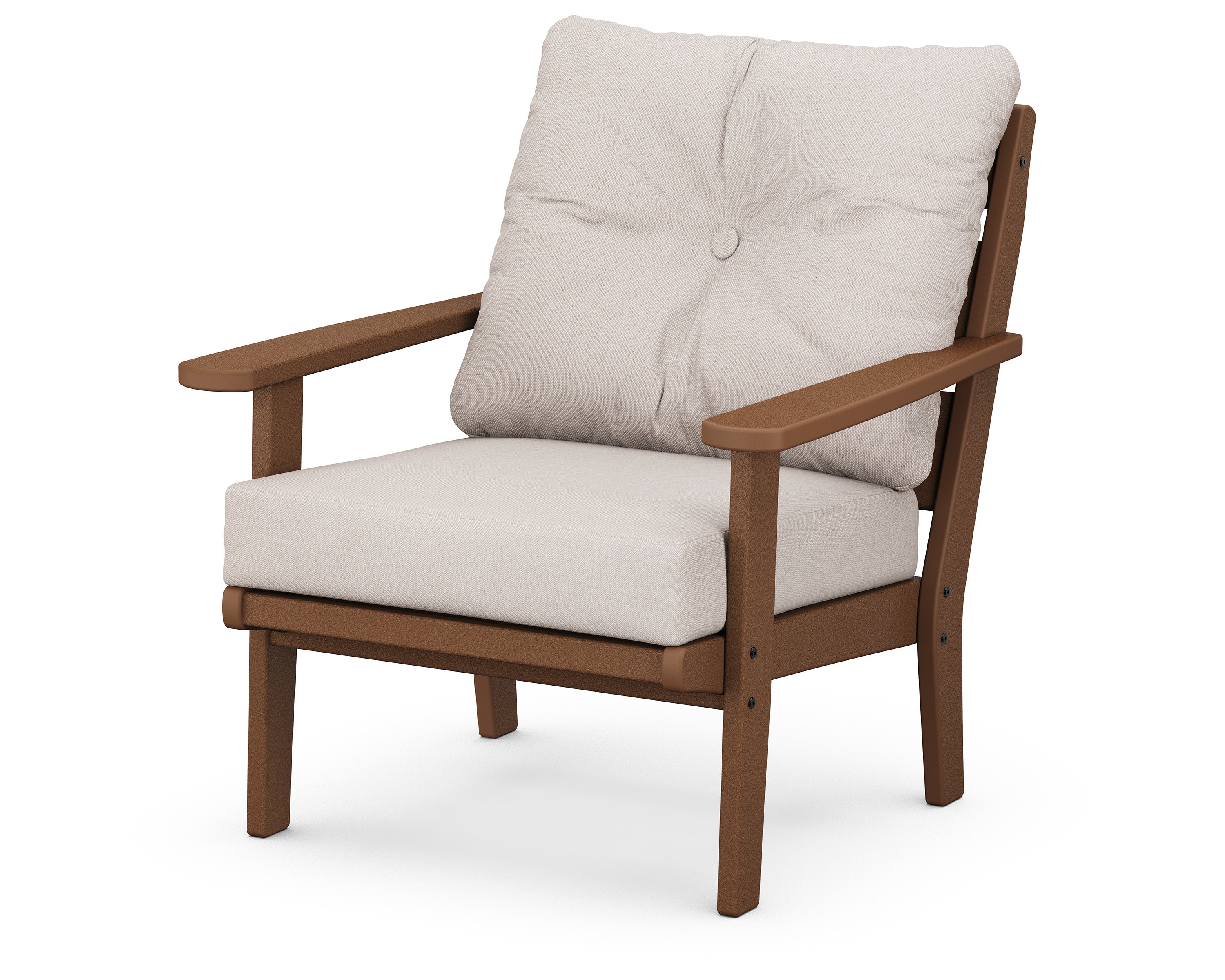 Lakeside Deep Seating Chair in Teak / Dune Burlap