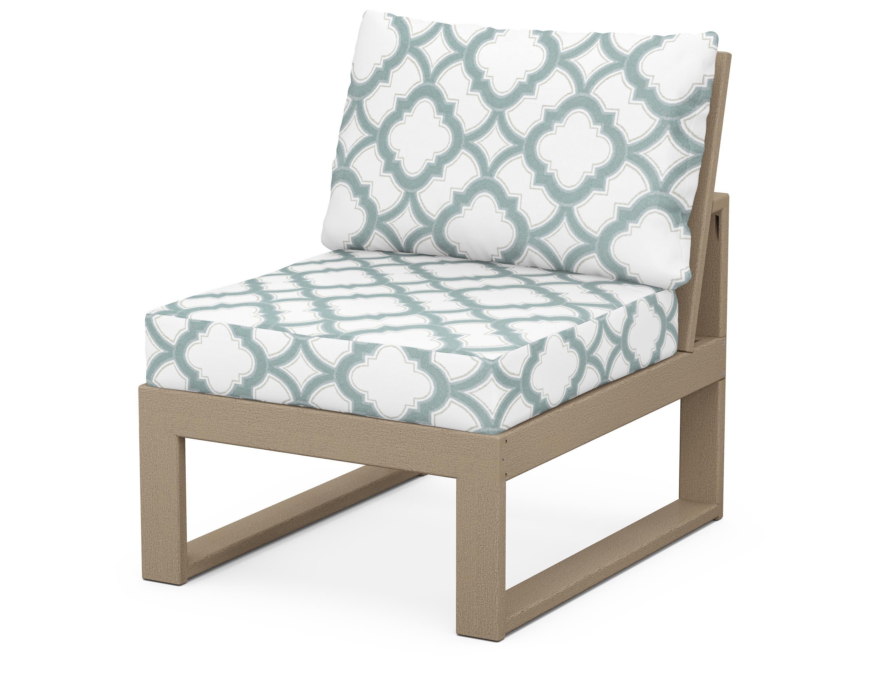 Modular Armless Chair in Vintage Sahara / Trellis Glacier Spa