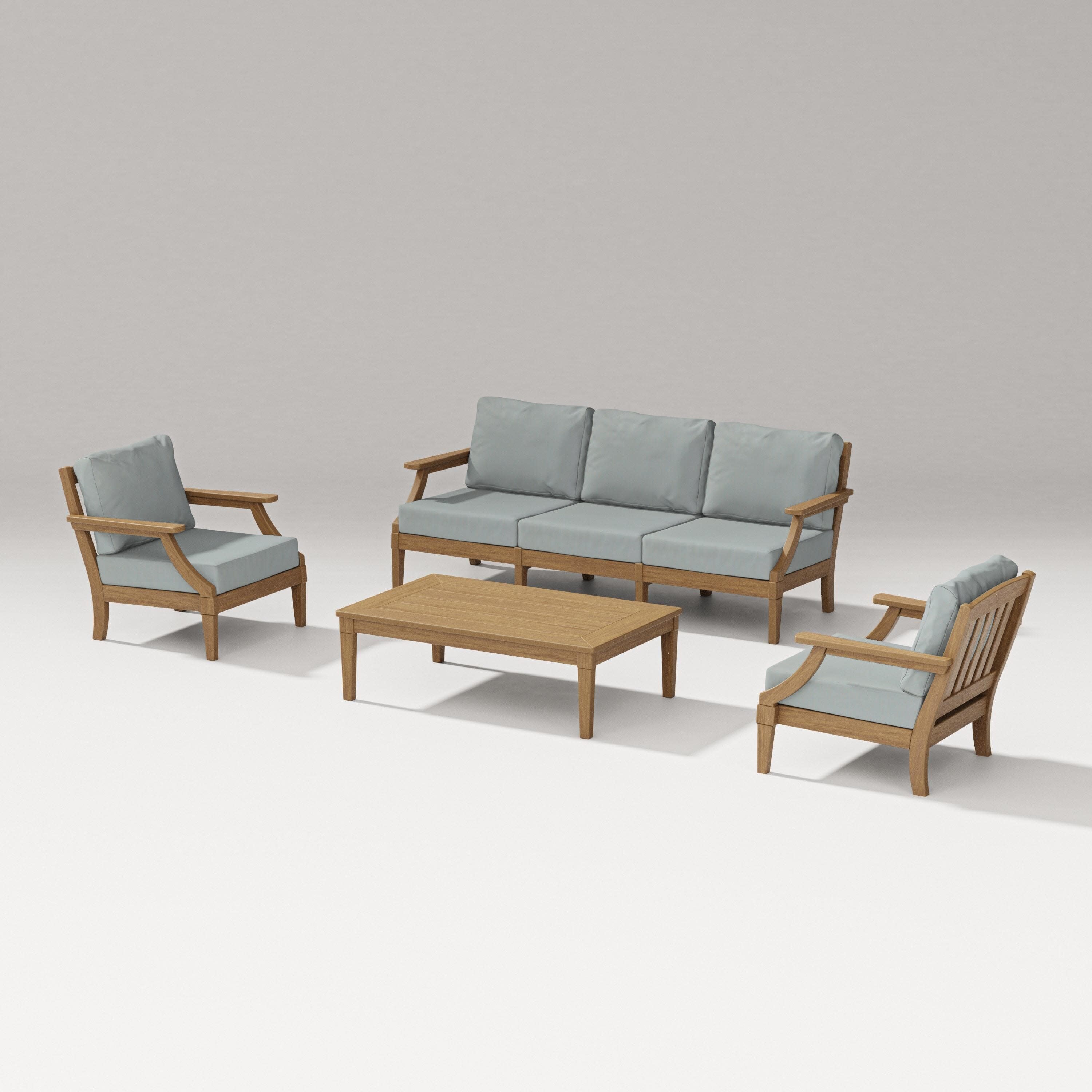 Estate 4-Piece Lounge Sofa Set in Natural / Spa