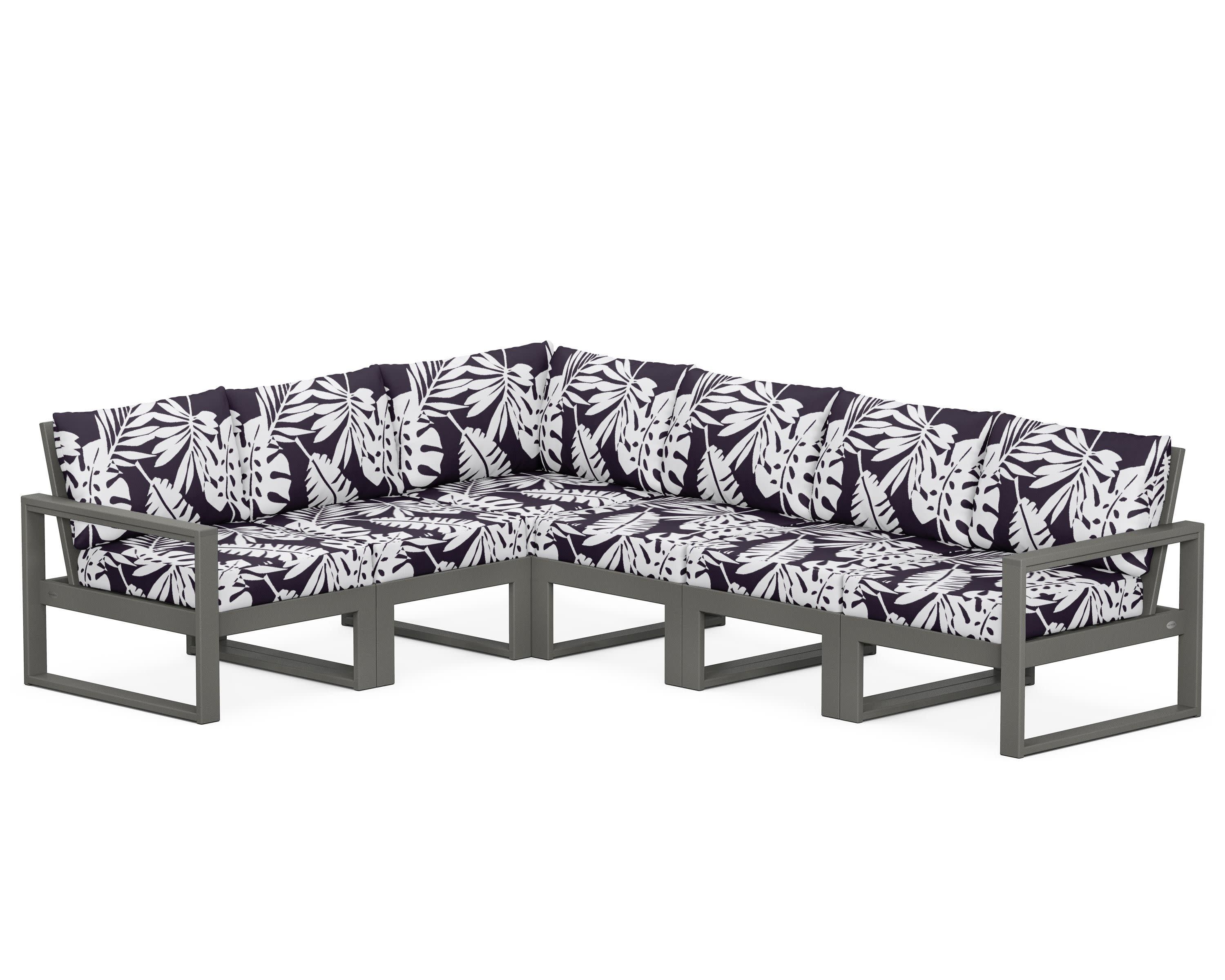 EDGE 6-Piece Modular Deep Seating Set in Slate Grey / Leaf Navy