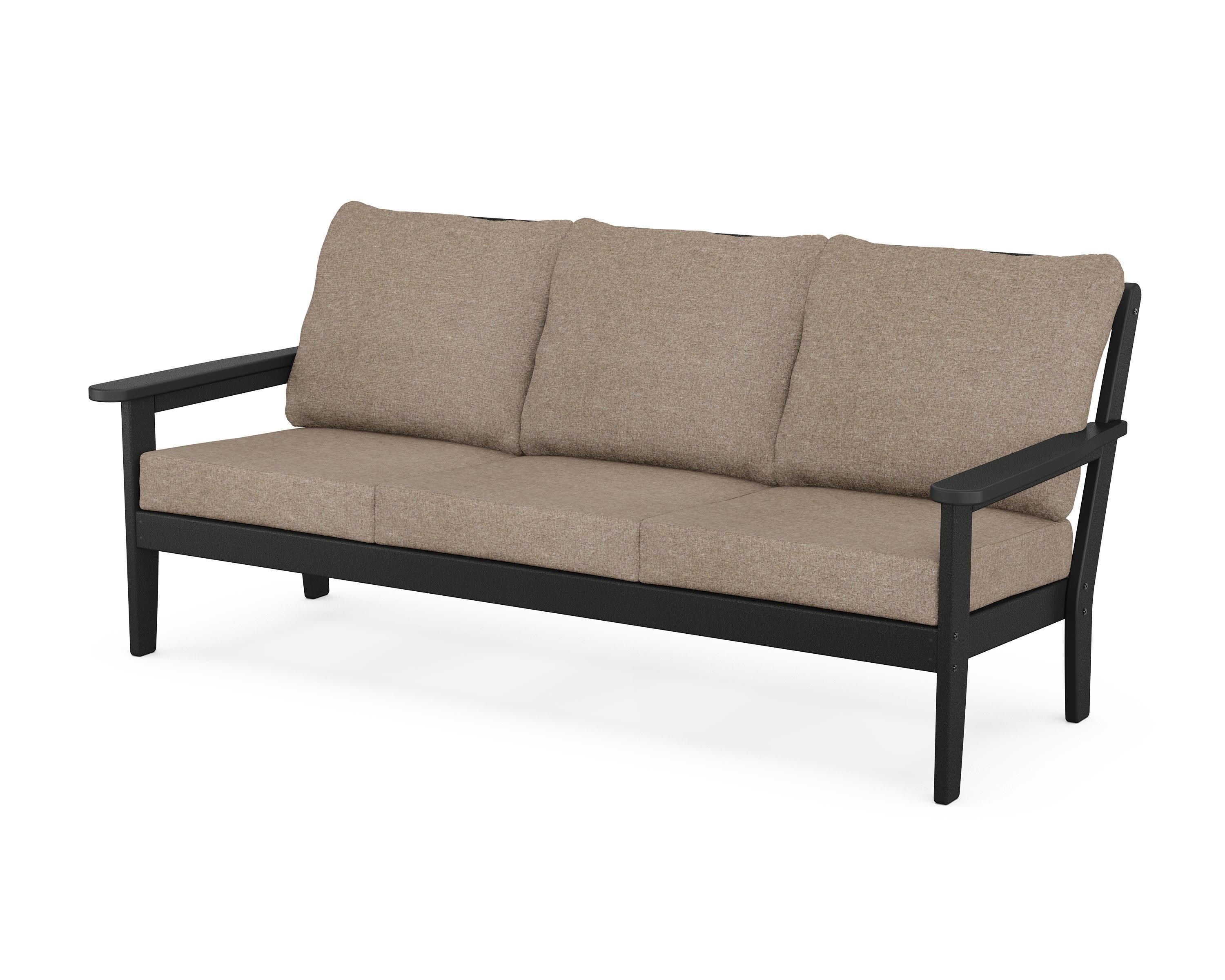 Cottage Deep Seating Sofa in Black / Spiced Burlap