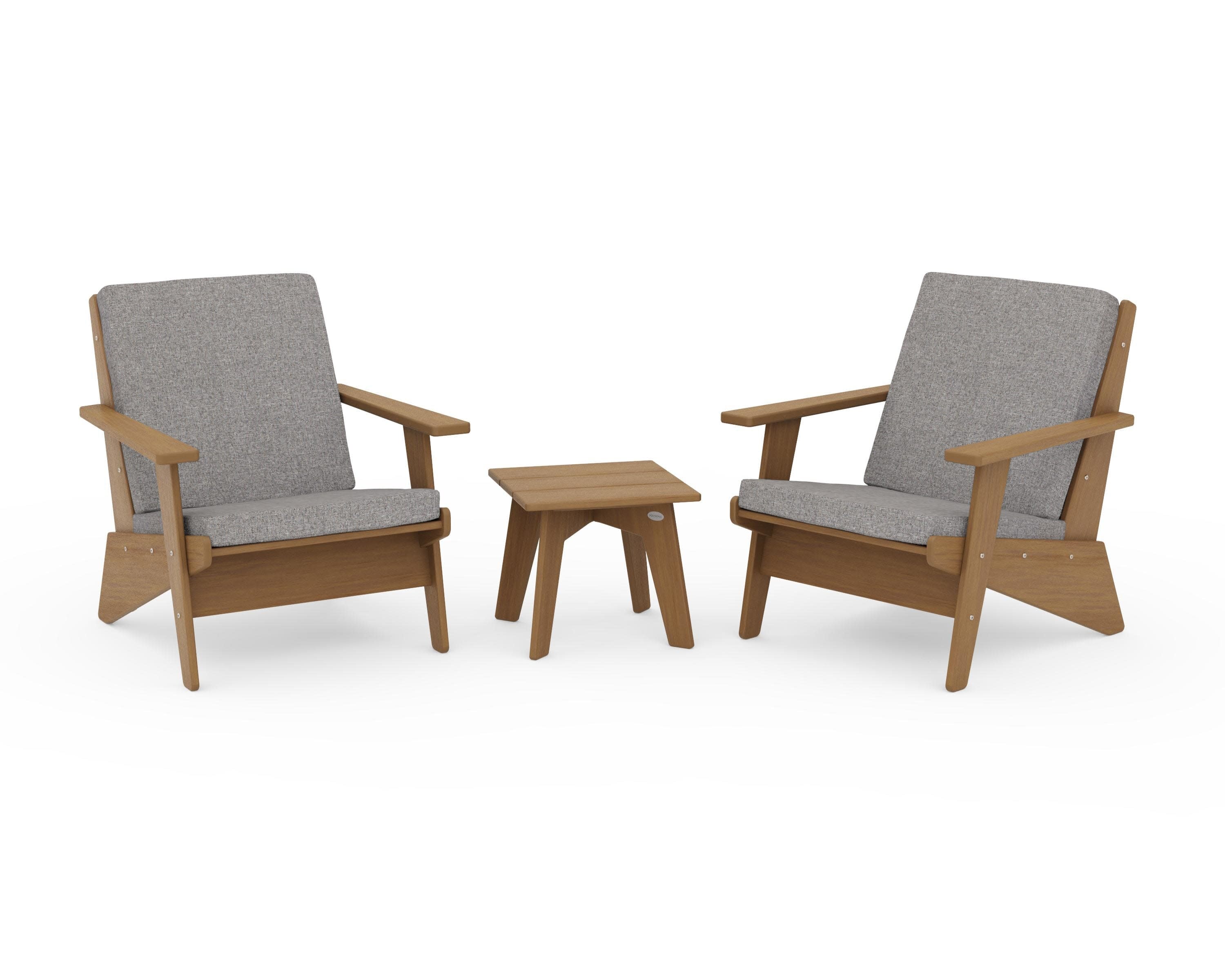 Riviera Modern Lounge 3-Piece Set in Natural / Grey Mist