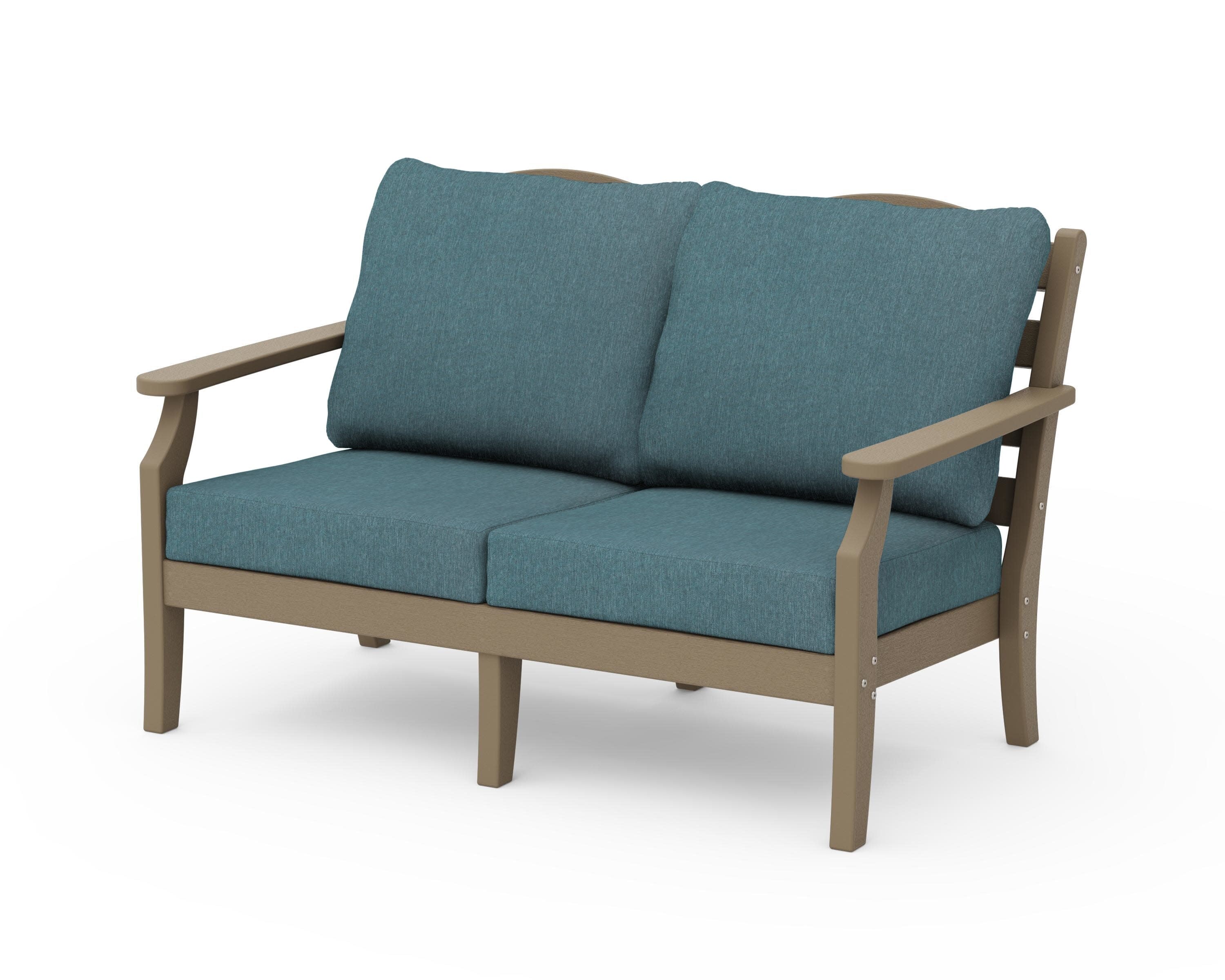 Savannah Deep Seating Loveseat in Vintage Sahara / Ocean Teal