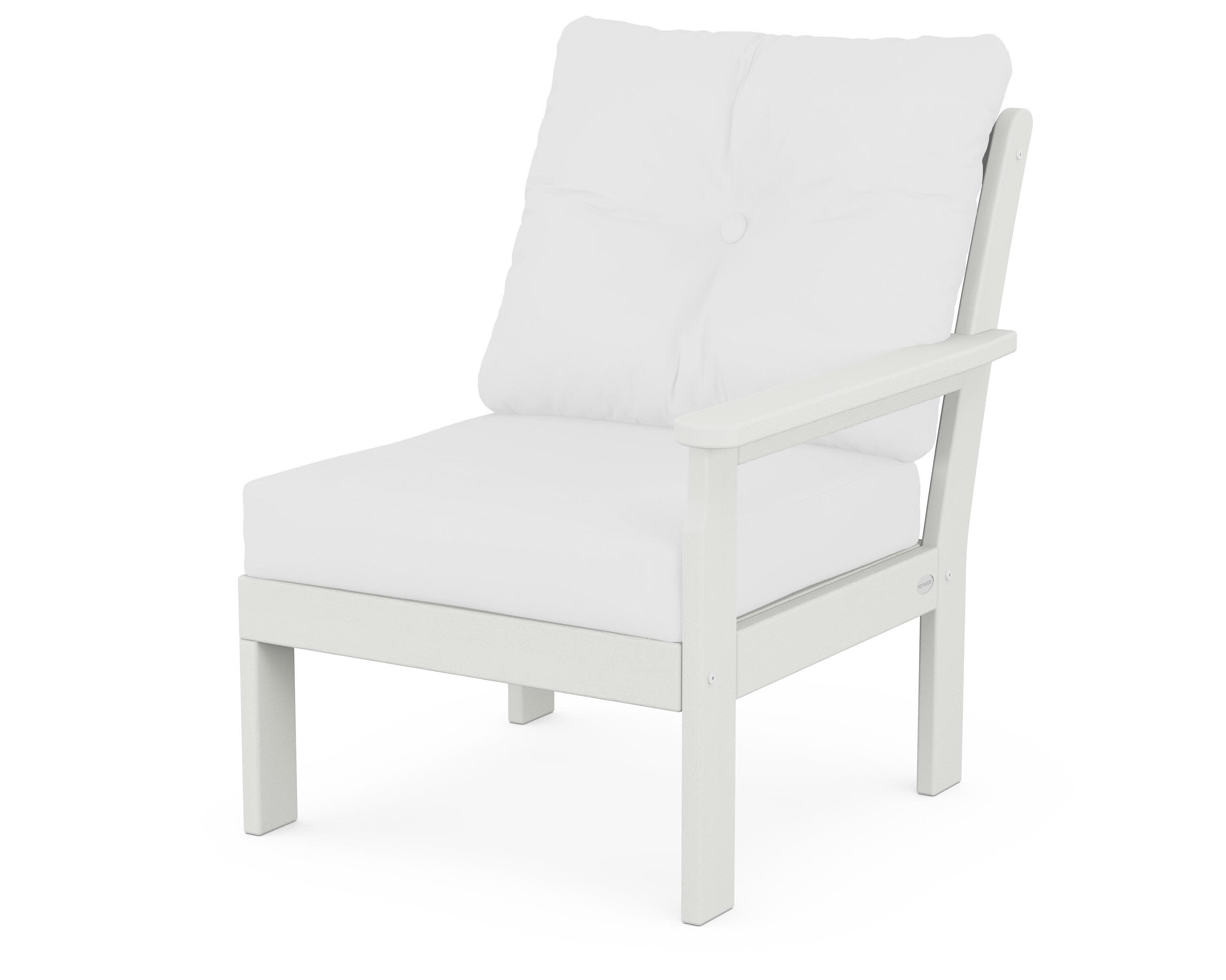 Vineyard Modular Right Arm Chair in Vintage White / Natural