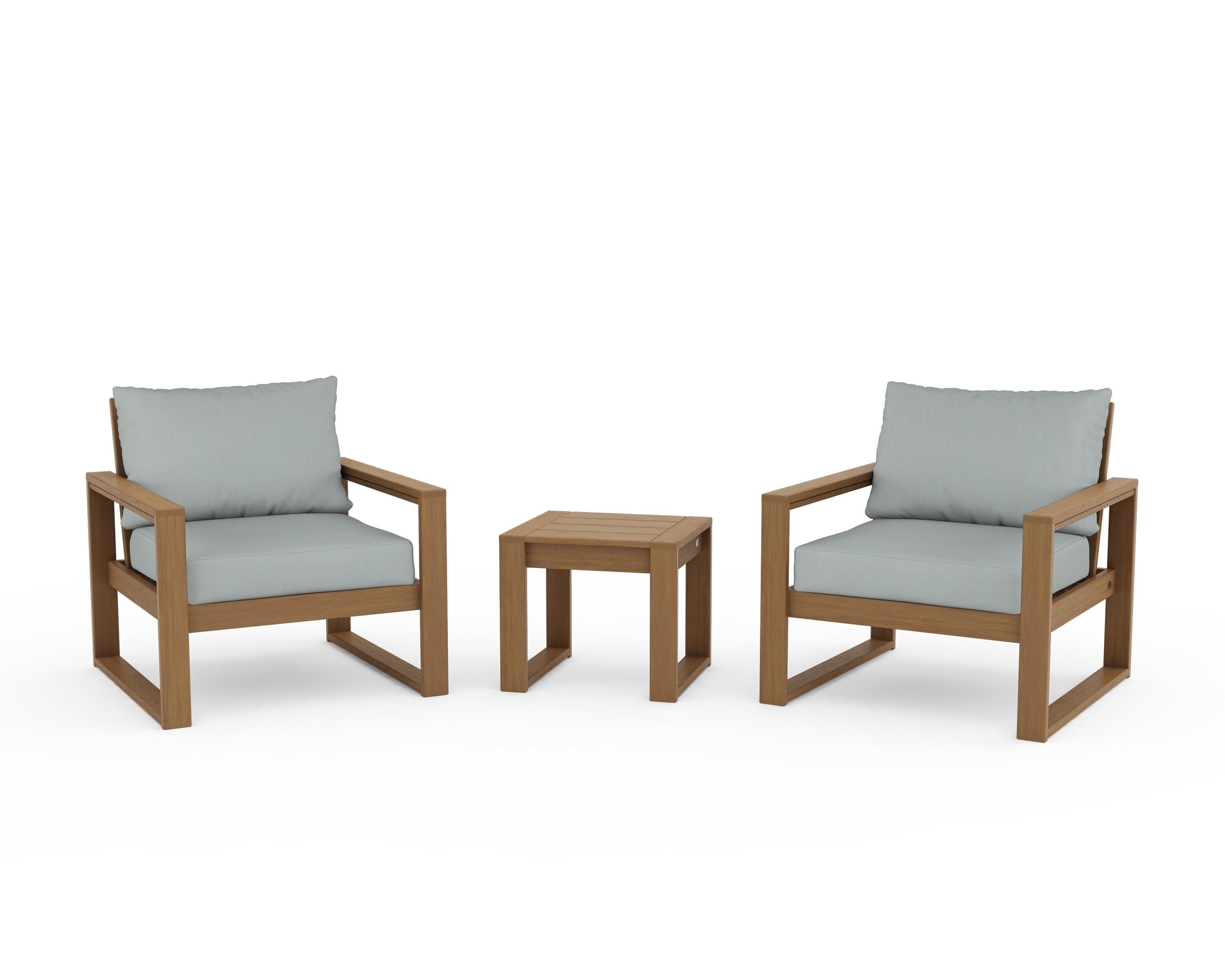 EDGE Sectional 3-Piece Deep Seating Set in Natural / Spa