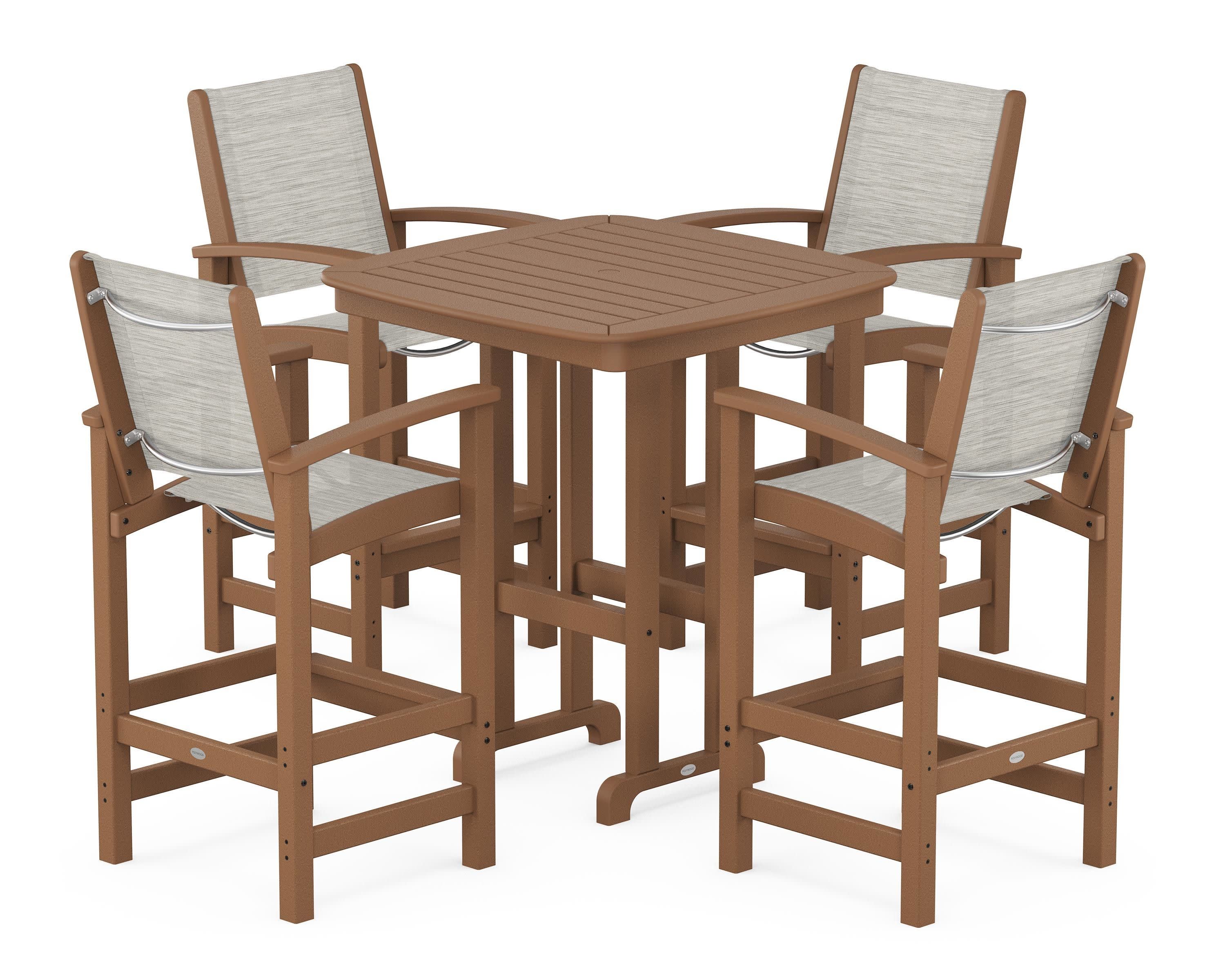 Coastal 5-Piece Bar Set in Teak / Birch Sling