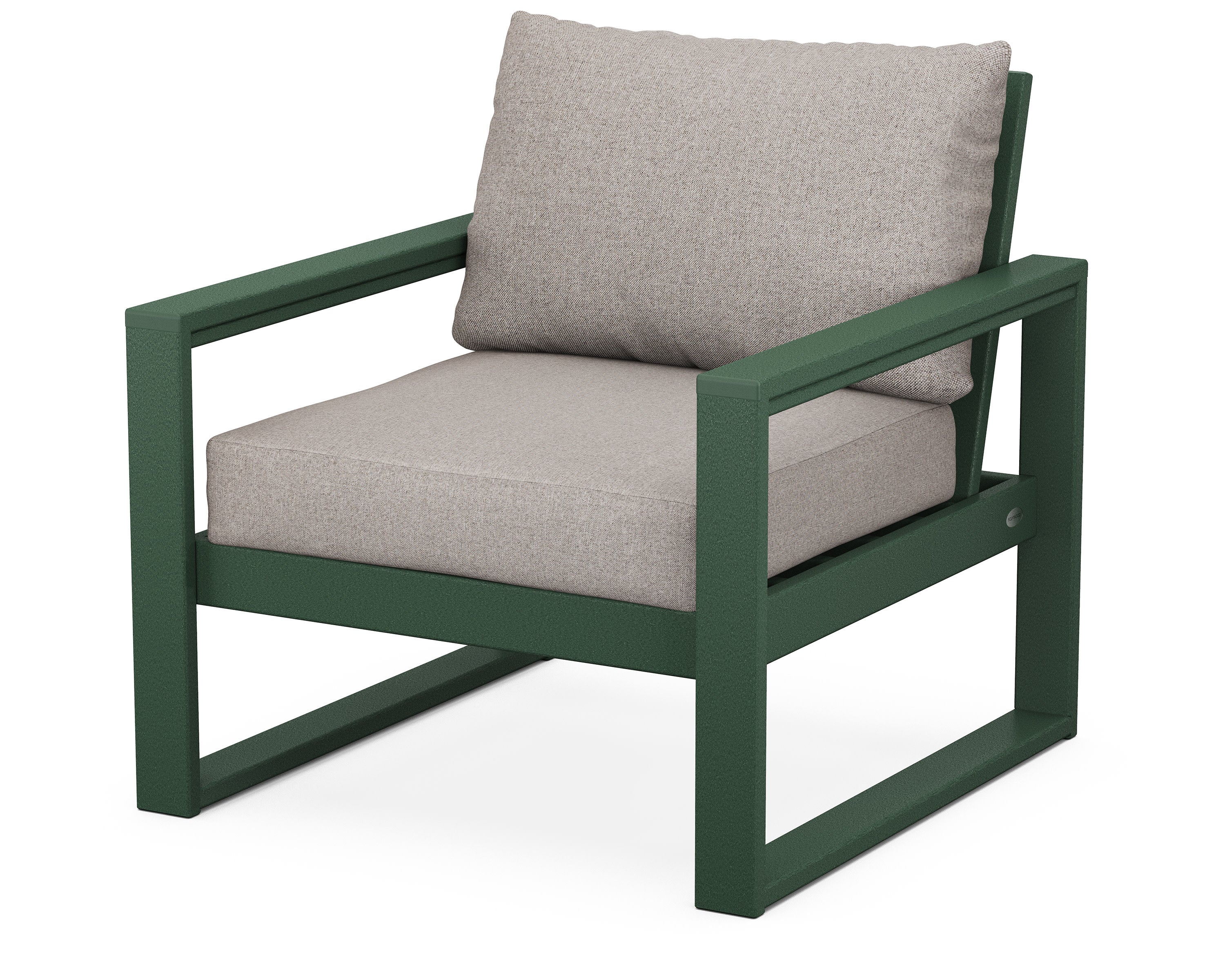 EDGE Club Chair in Green / Weathered Tweed