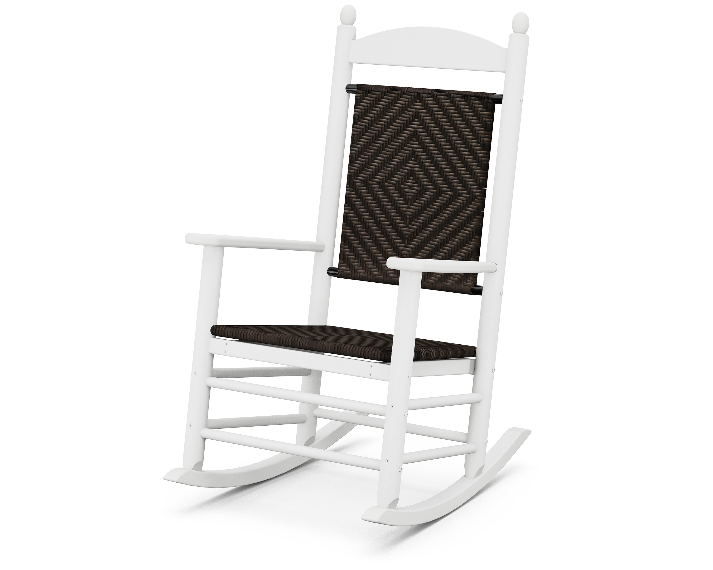Jefferson Woven Rocking Chair in White / Cahaba