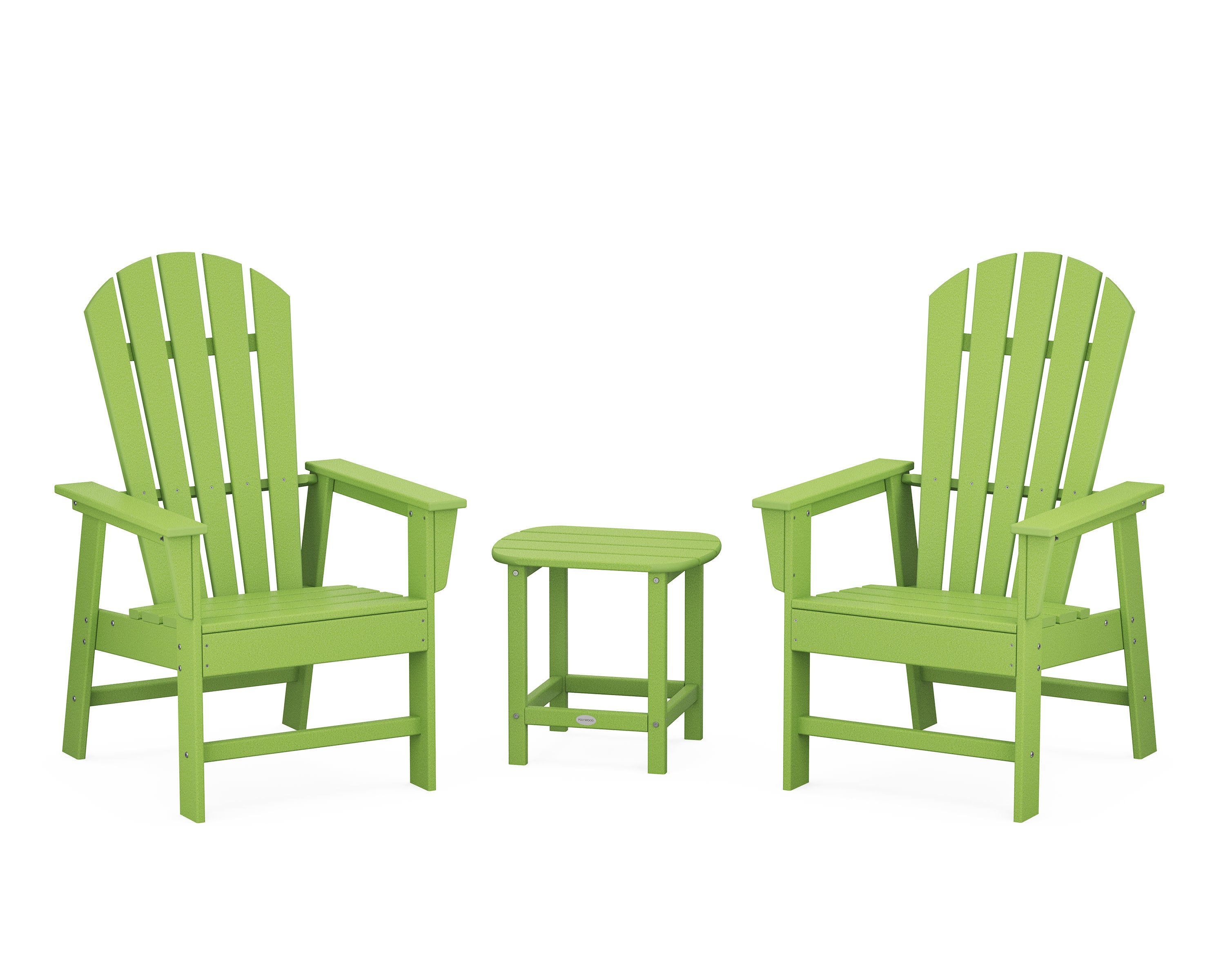 South Beach Casual Chair 3-Piece Set with 18" South Beach Side Table in Lime