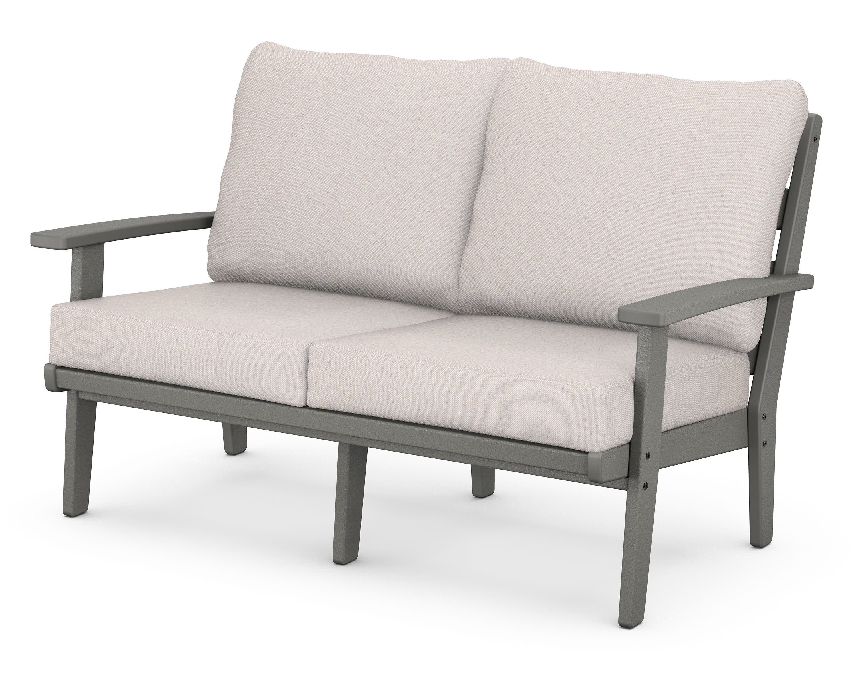 Grant Park Deep Seating Loveseat in Slate Grey / Dune Burlap