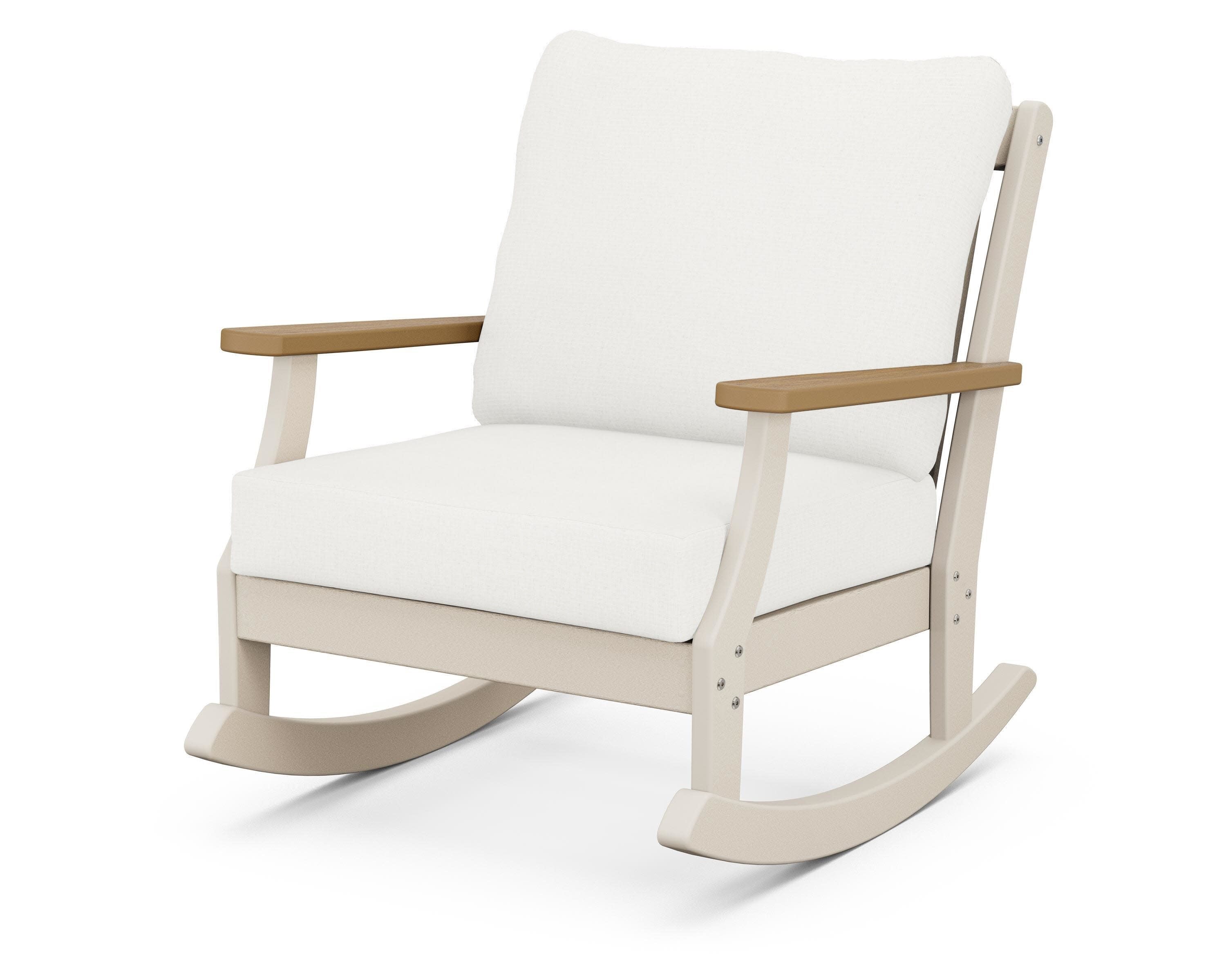 Braxton Deep Seating Rocking Chair in Sand / Natural / Natural Linen