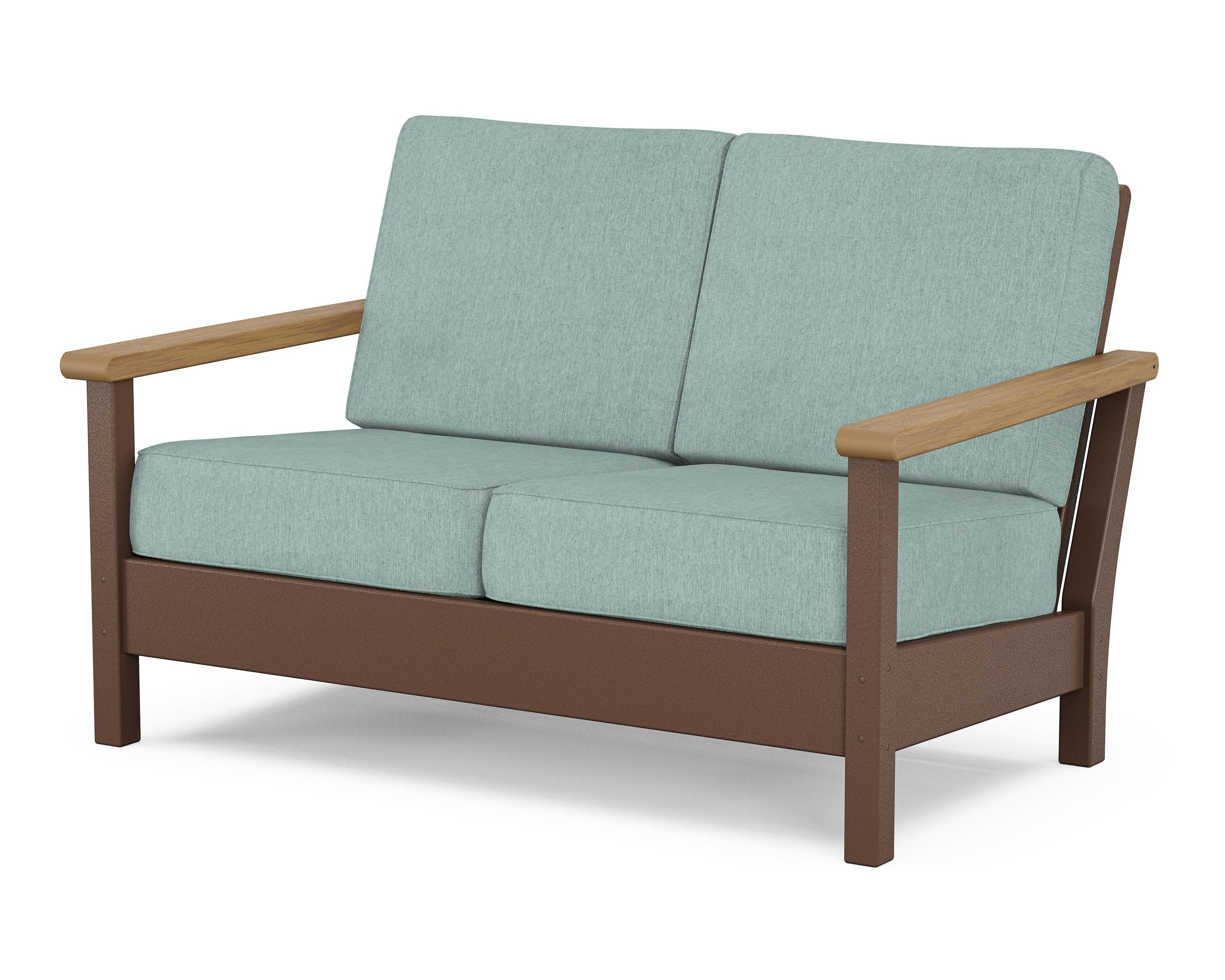 Harbour Deep Seating Loveseat in Mahogany / Natural / Glacier Spa