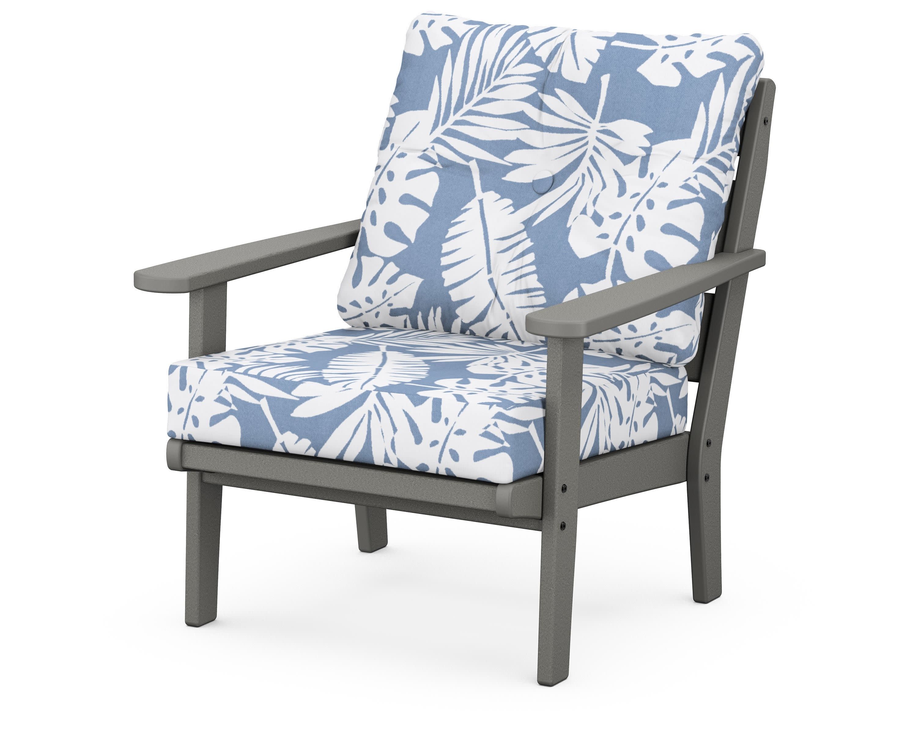 Lakeside Deep Seating Chair in Slate Grey / Leaf Sky Blue
