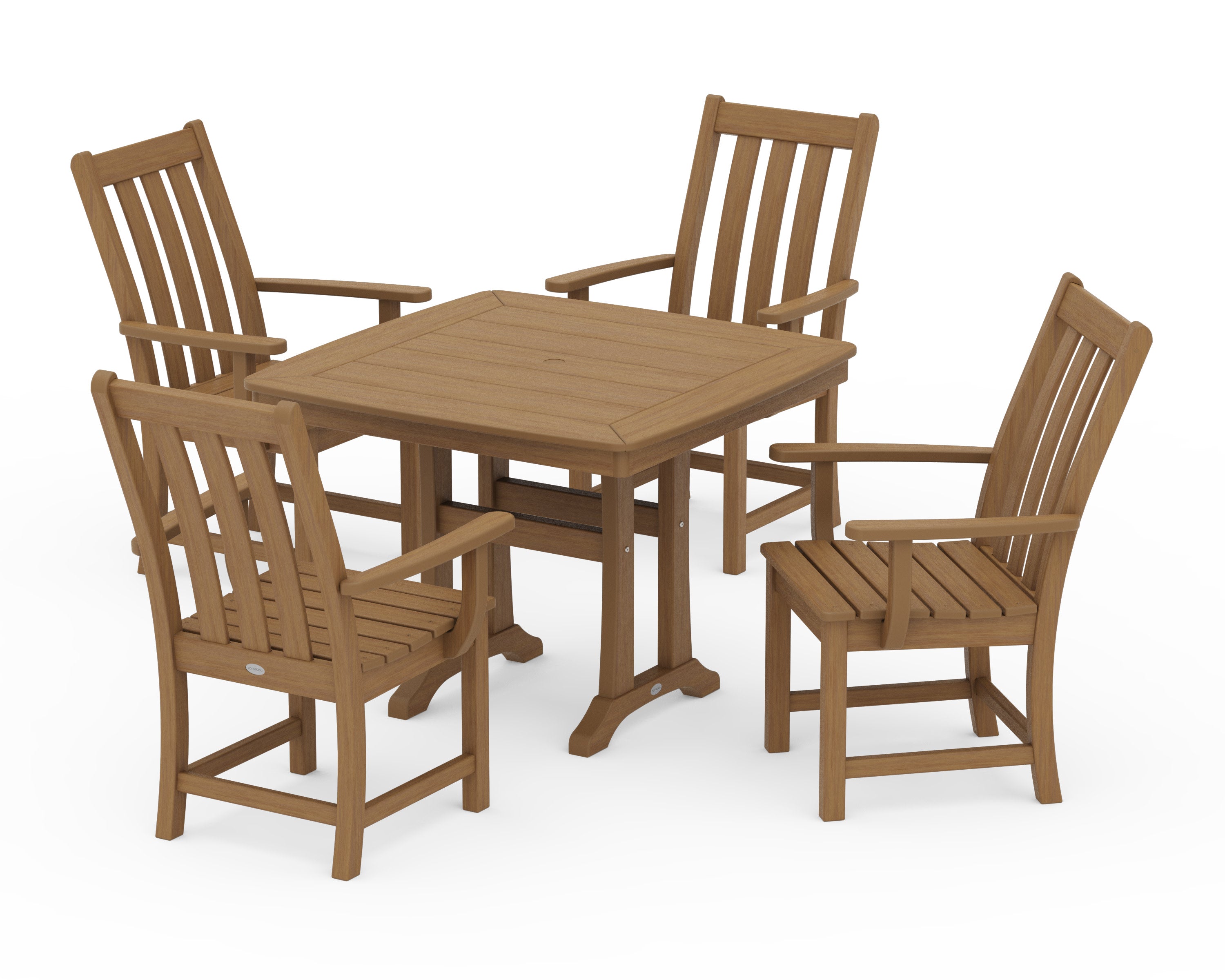 Vineyard 5-Piece Dining Set with Trestle Legs in Natural