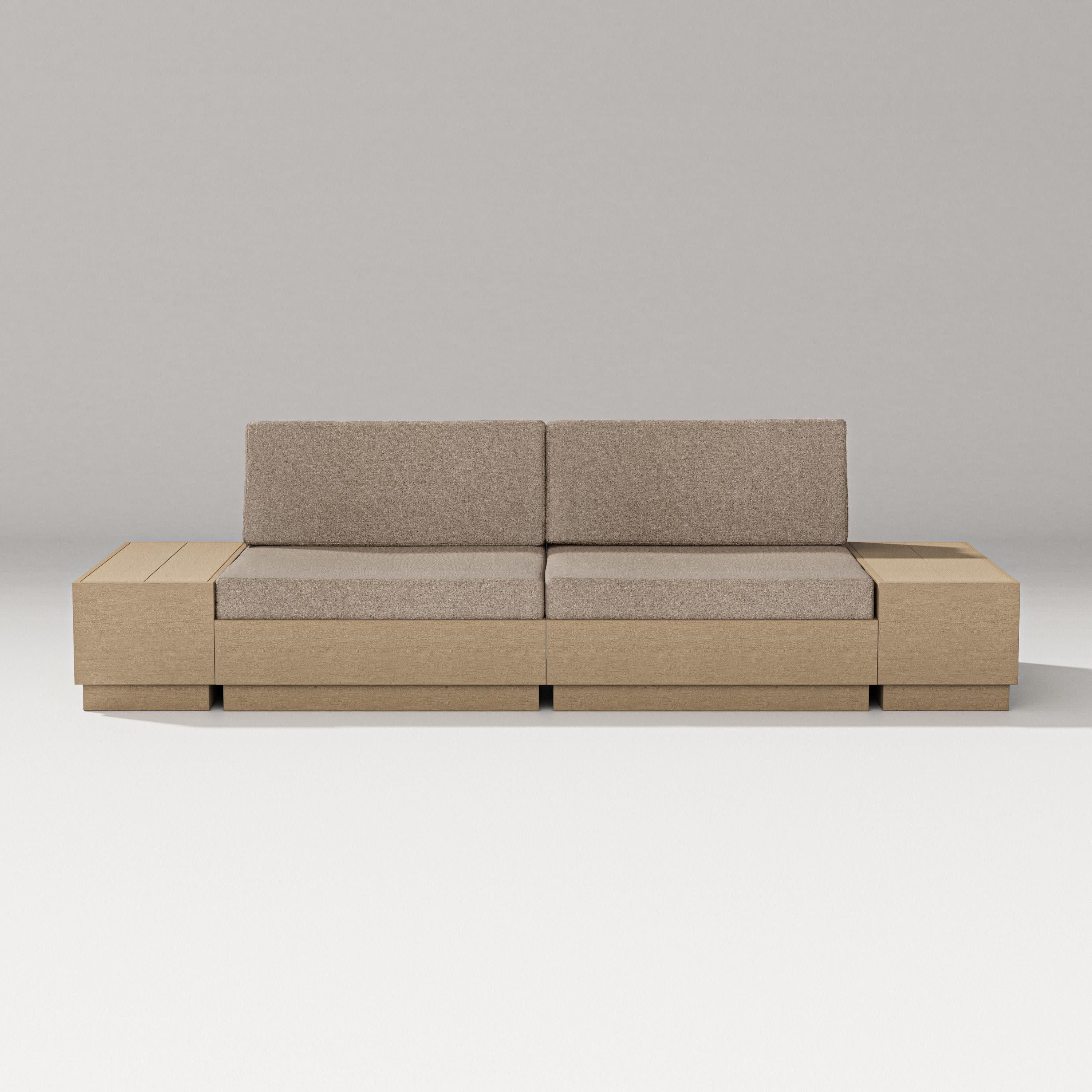Elevate 4-Piece Loveseat Sectional in Vintage Sahara / Spiced Burlap