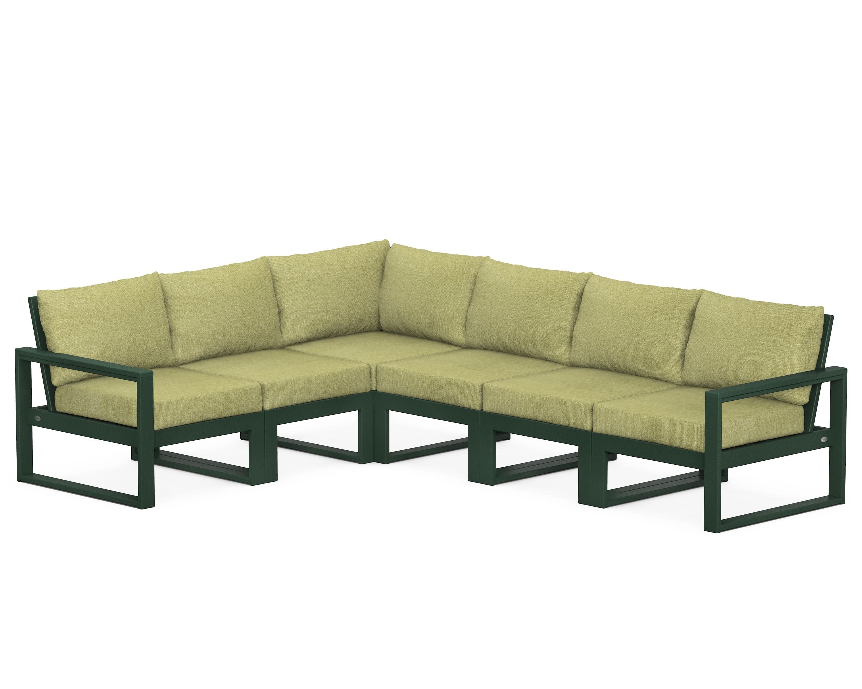 EDGE 6-Piece Modular Deep Seating Set in Green / Chartreuse Boucle