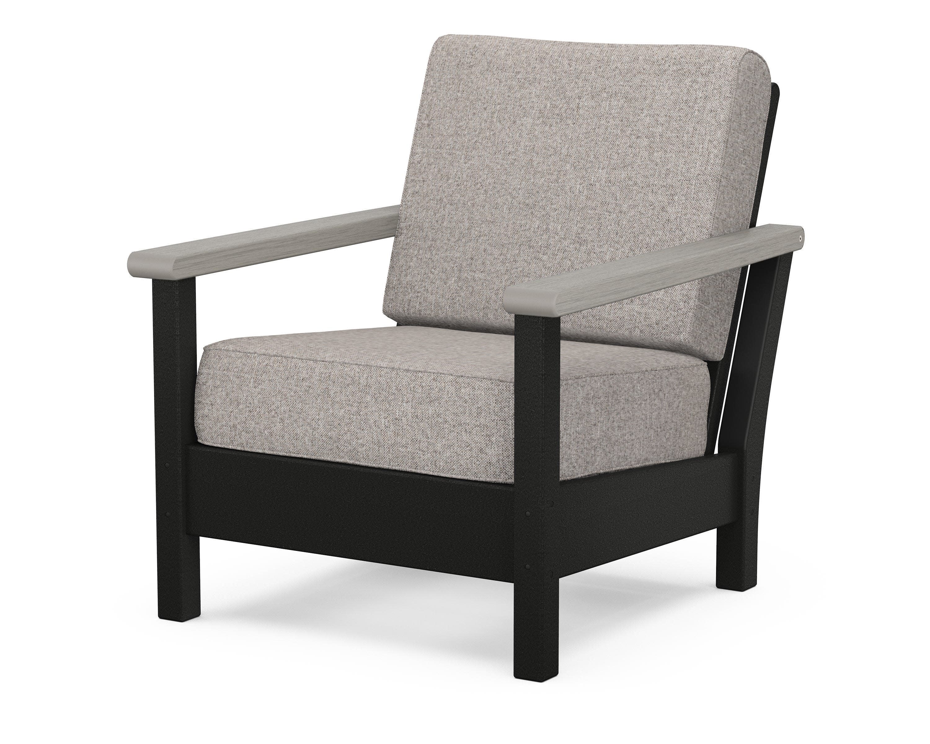 Harbour Deep Seating Chair in Black / Driftwood / Weathered Tweed