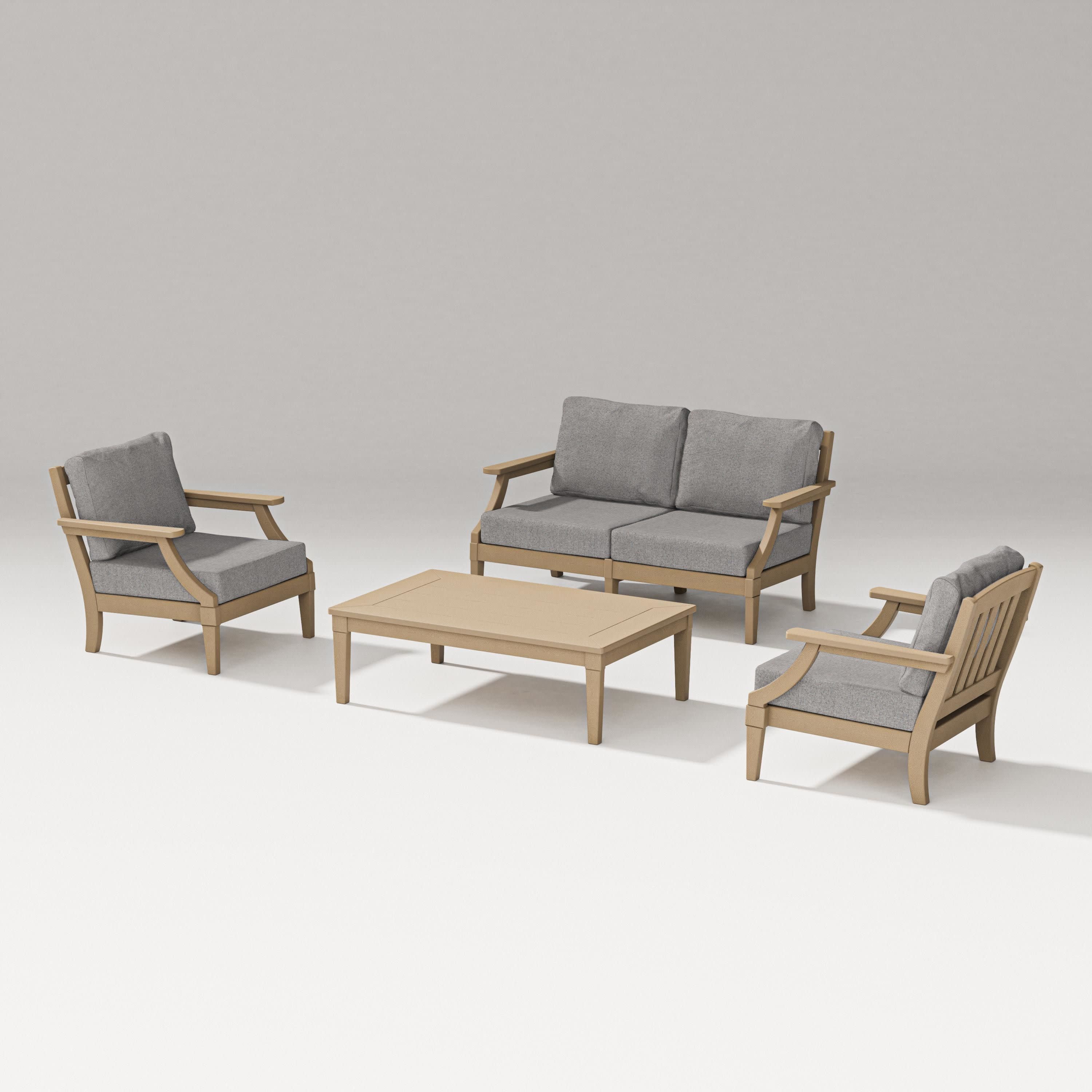 Estate Lounge 4-Piece Loveseat Set in Vintage Sahara / Grey Mist