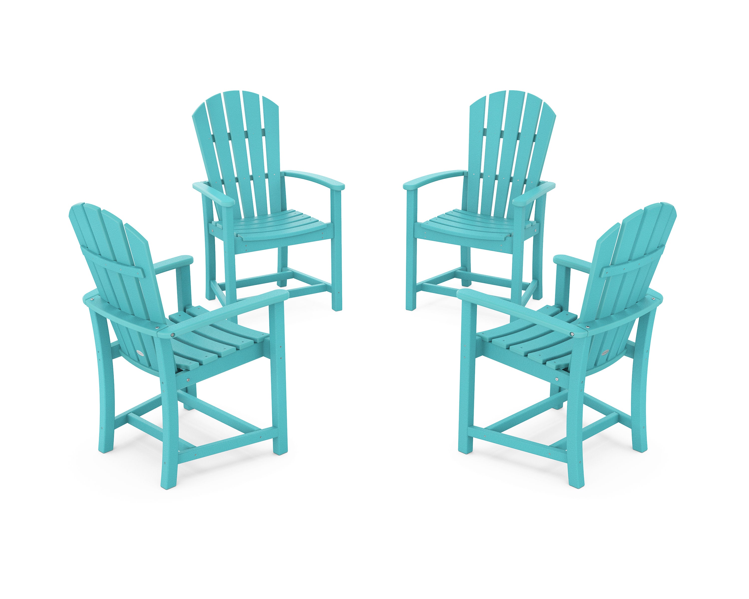 Palm Coast 4-Piece Upright Adirondack Conversation Set in Aruba