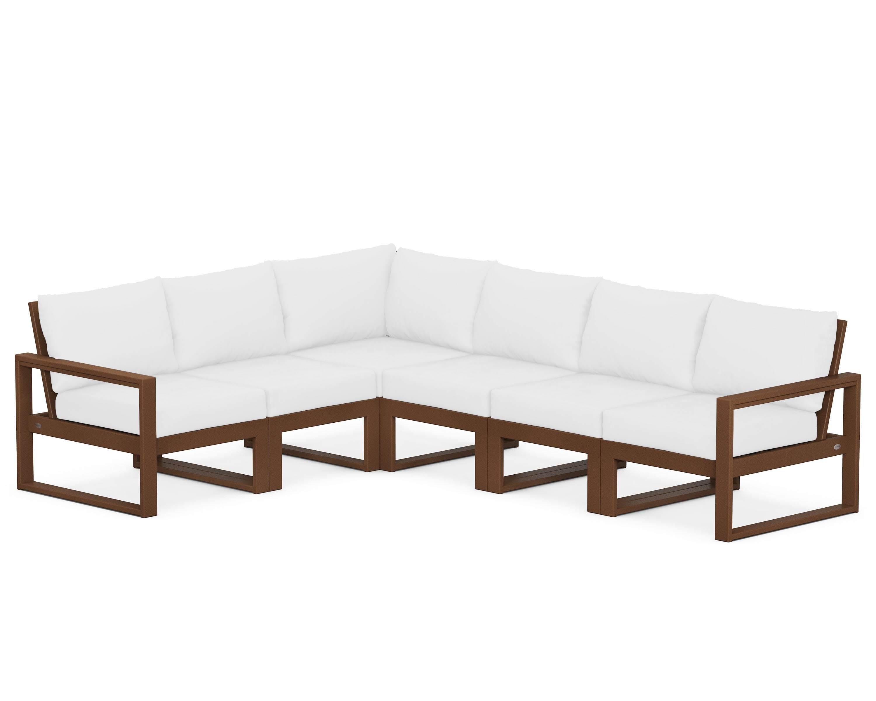 EDGE 6-Piece Modular Deep Seating Set in Teak / Natural