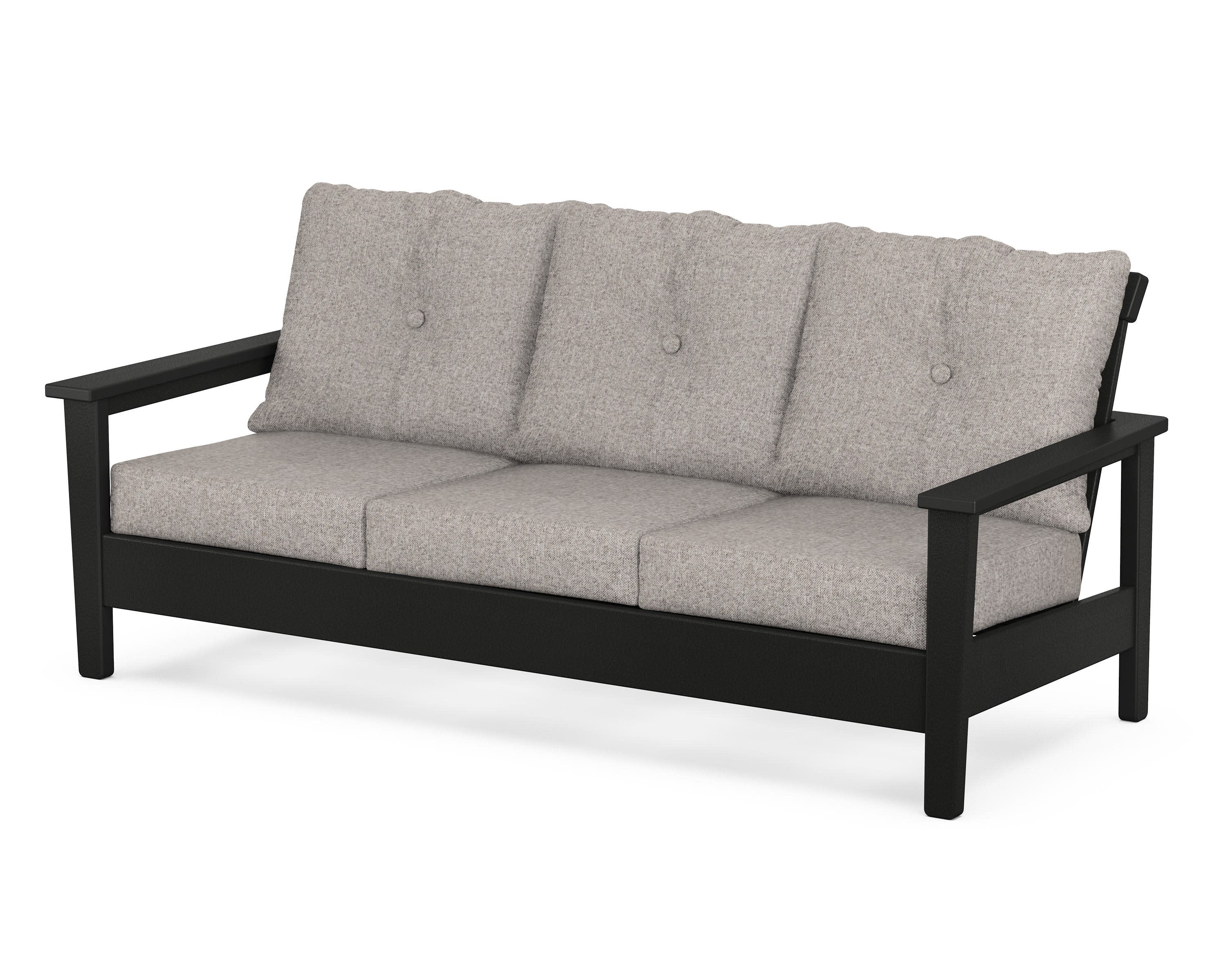 Prescott Deep Seating Sofa in Black / Weathered Tweed