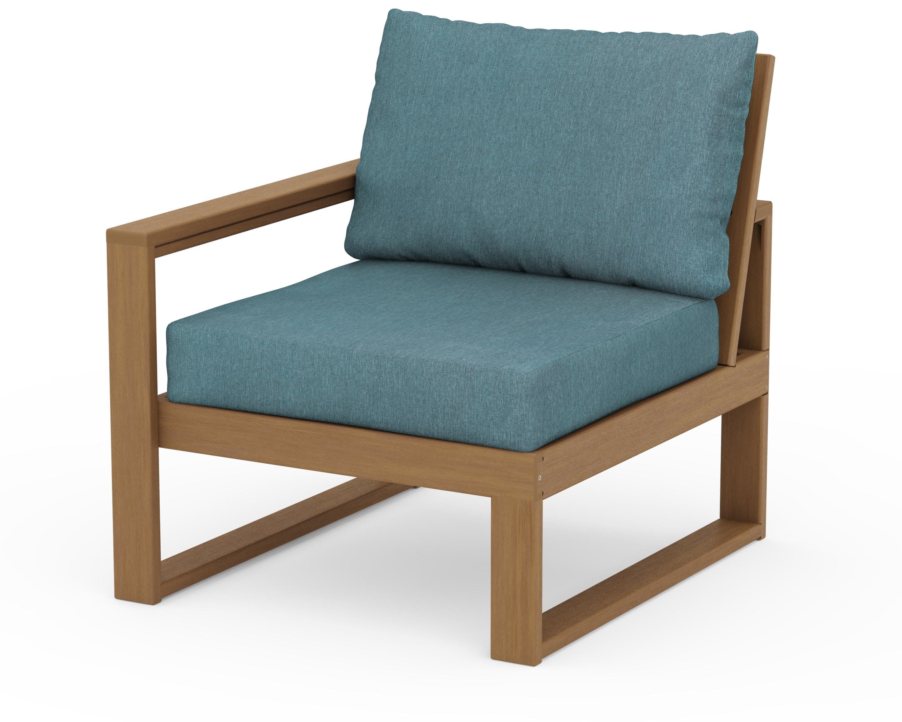 EDGE Modular Left Arm Chair in Natural / Ocean Teal