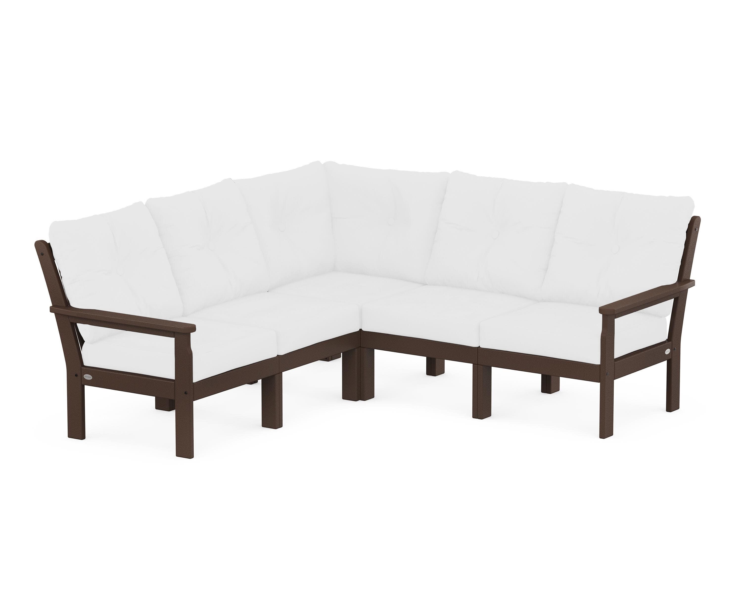 Vineyard 5-Piece Sectional in Mahogany / Natural